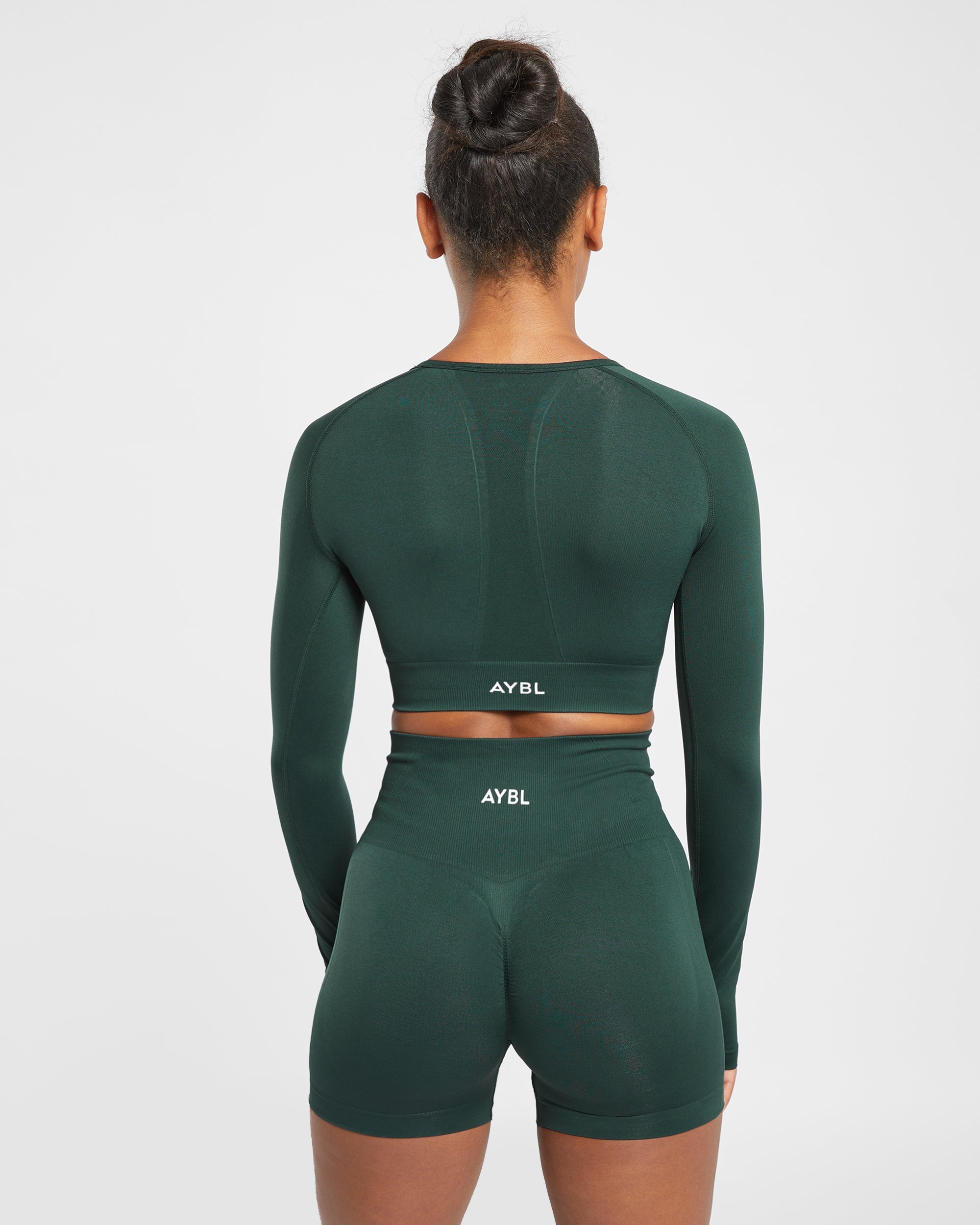 Empower Seamless Long Sleeve Crop Top - Dark Groen