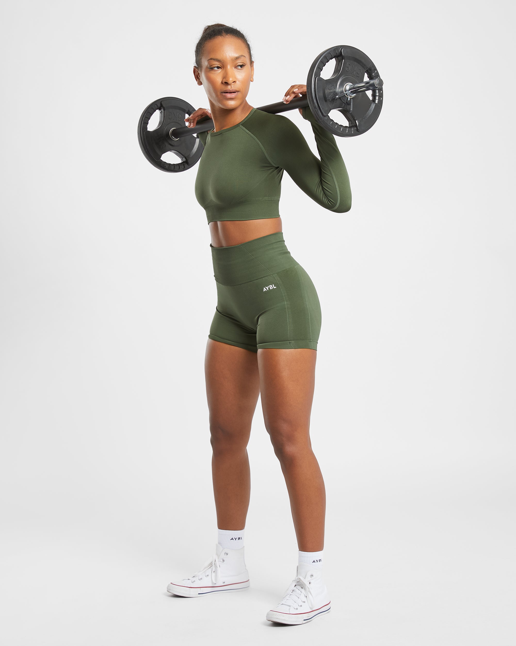 Empower Seamless Shorts - Khaki Groen