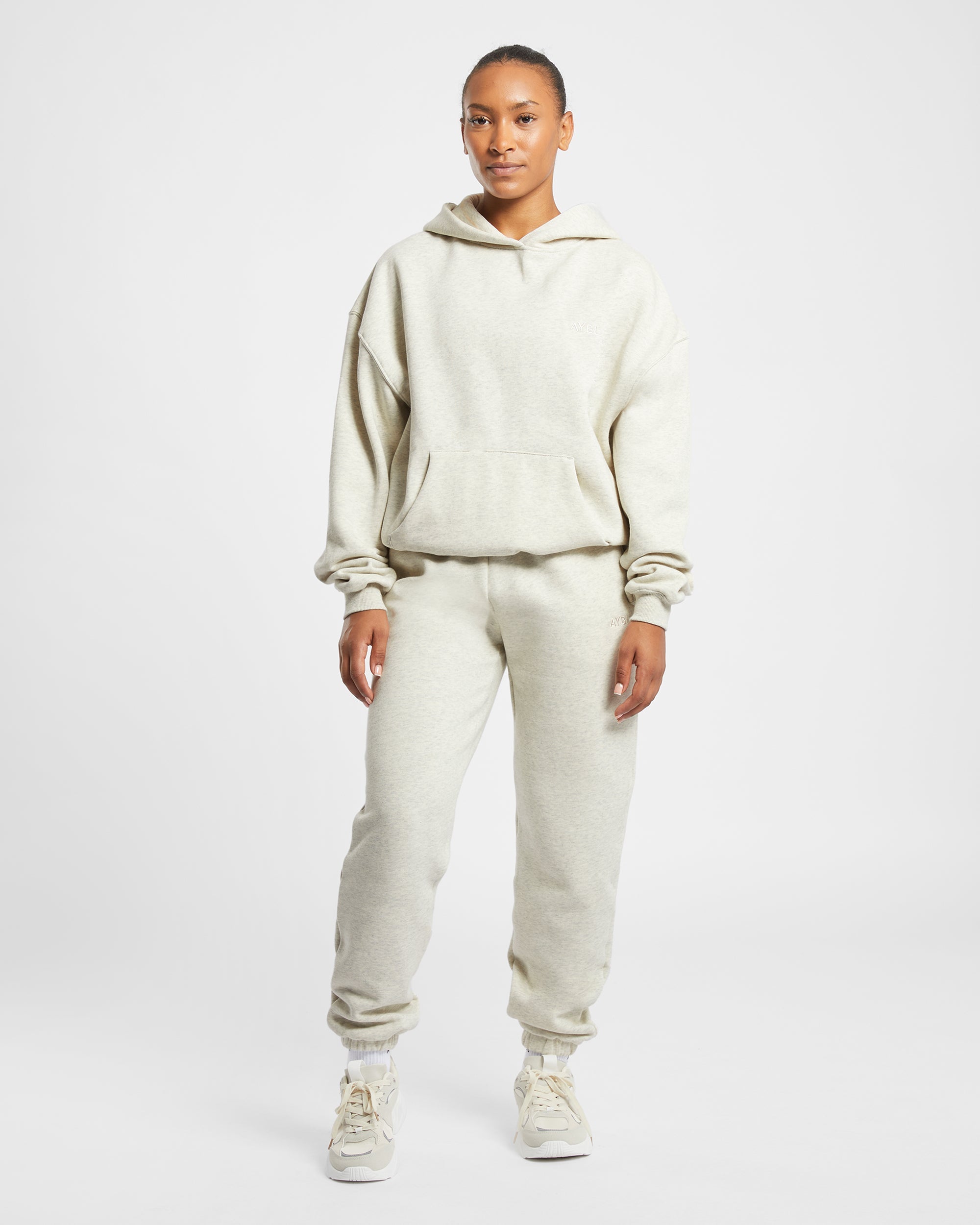 Premium Oversized Hoodie - Beige Marl