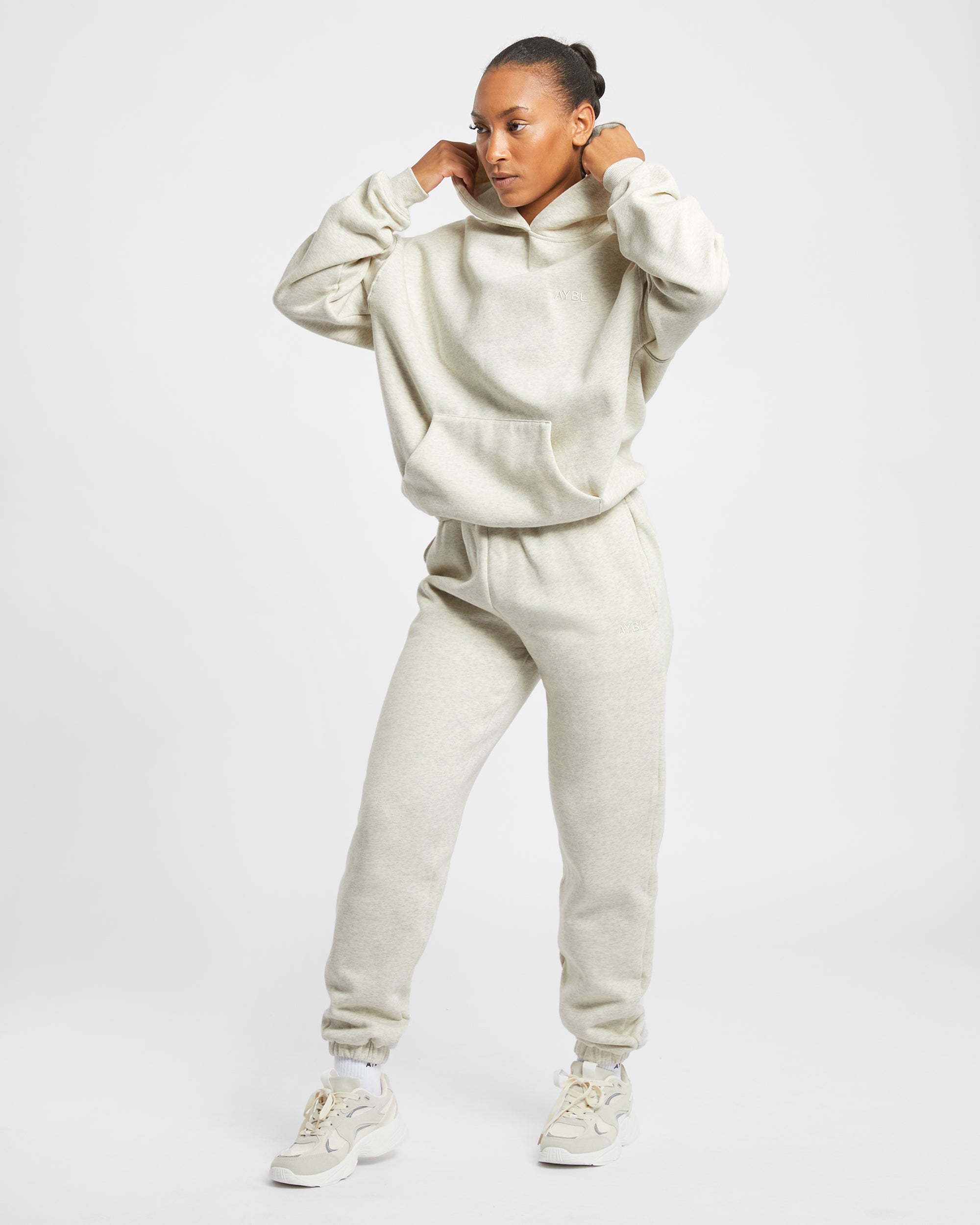 Premium Oversized Hoodie - Beige Marl