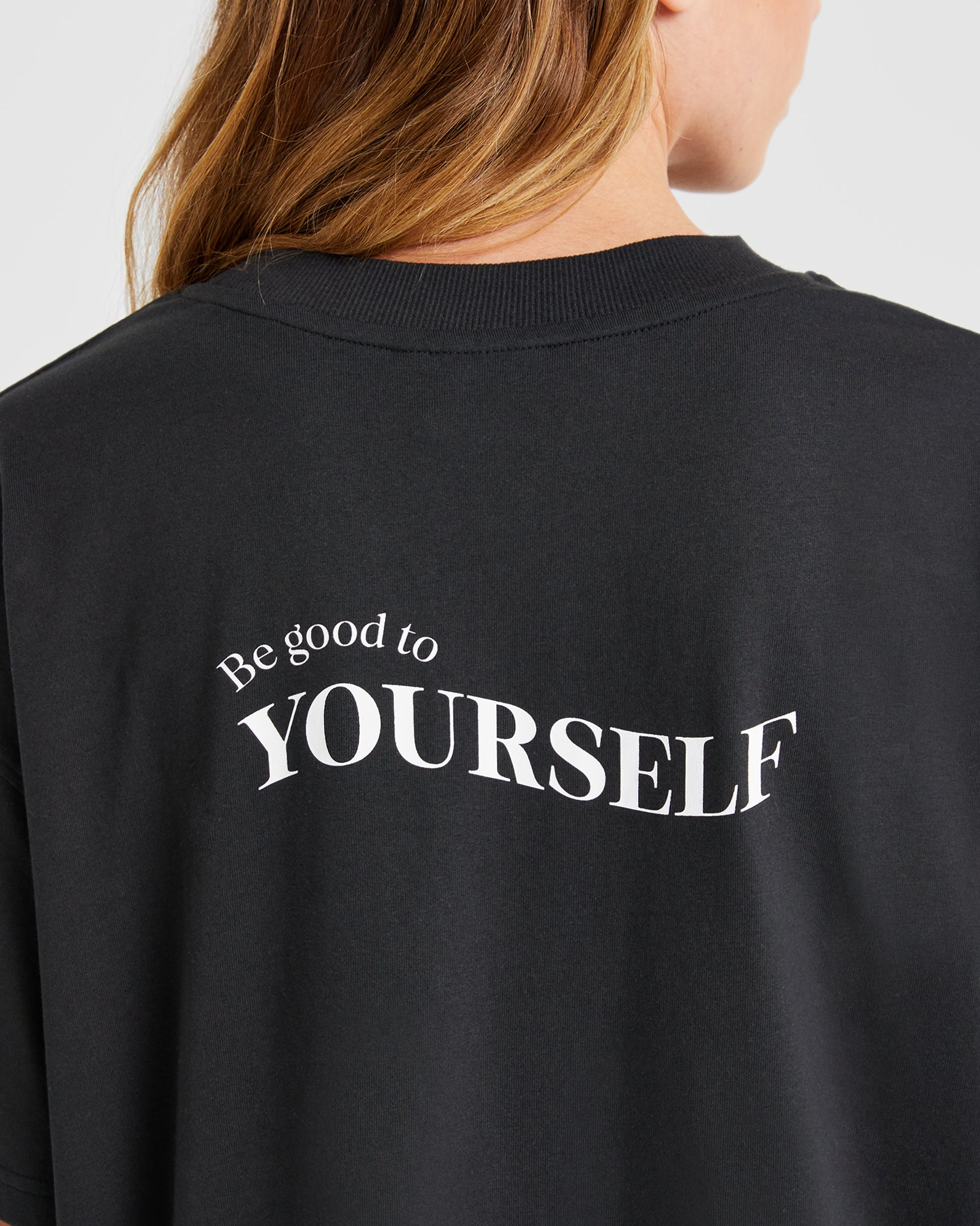 Be Good To Yourself Oversized T Shirt - Zwart