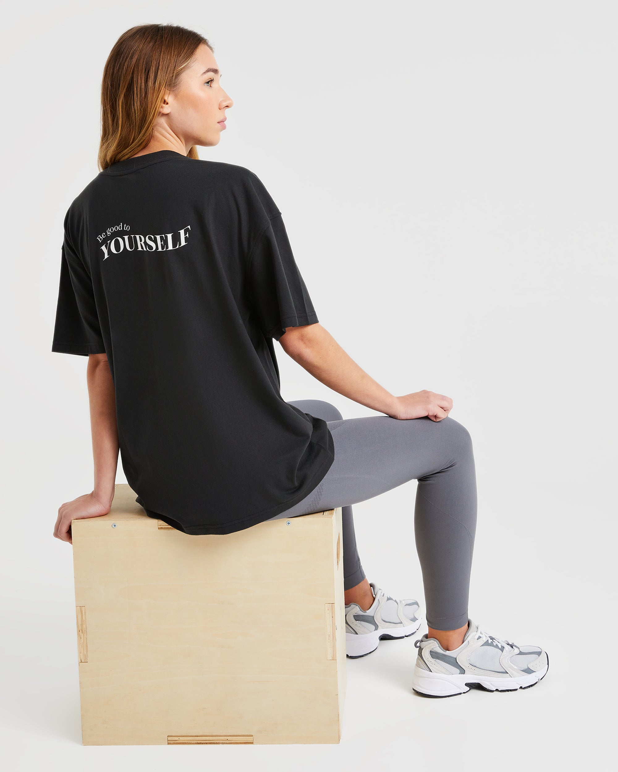 Be Good To Yourself Oversized T Shirt - Zwart