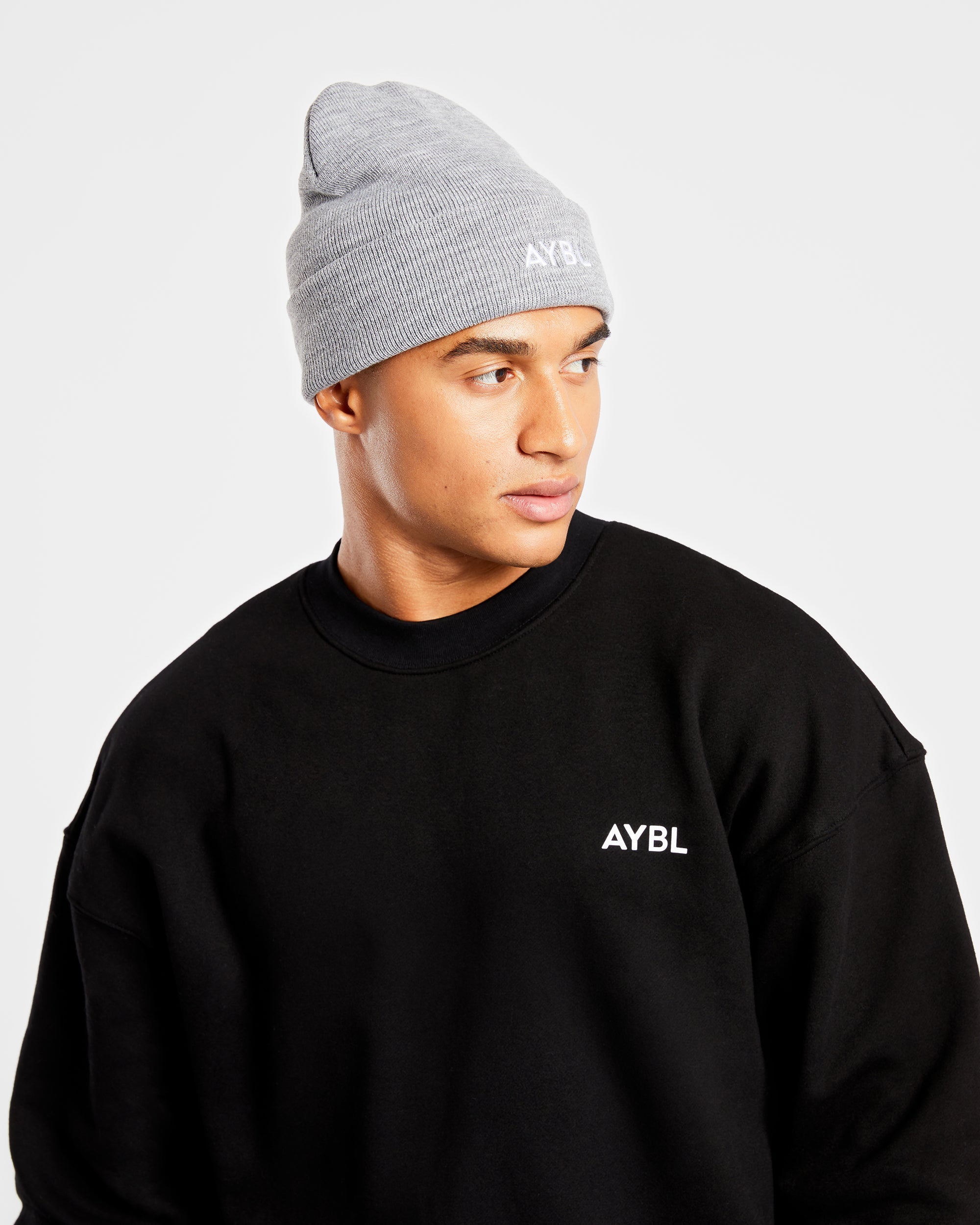 Embroidered Beanie - Grijs Marl
