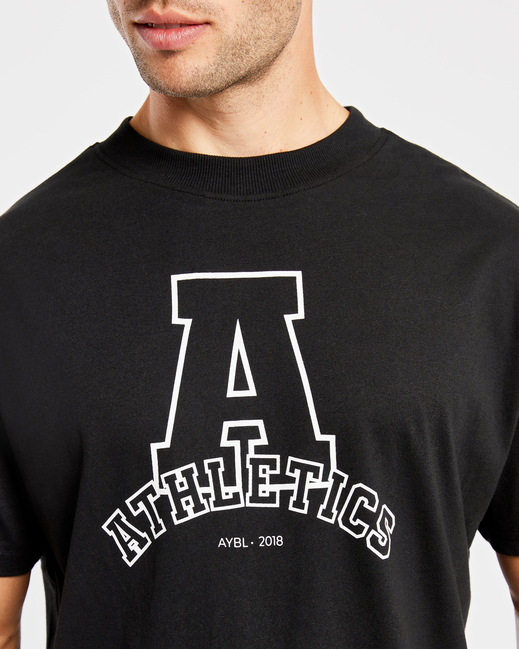 Athletics Varsity Oversized T Shirt - Zwart