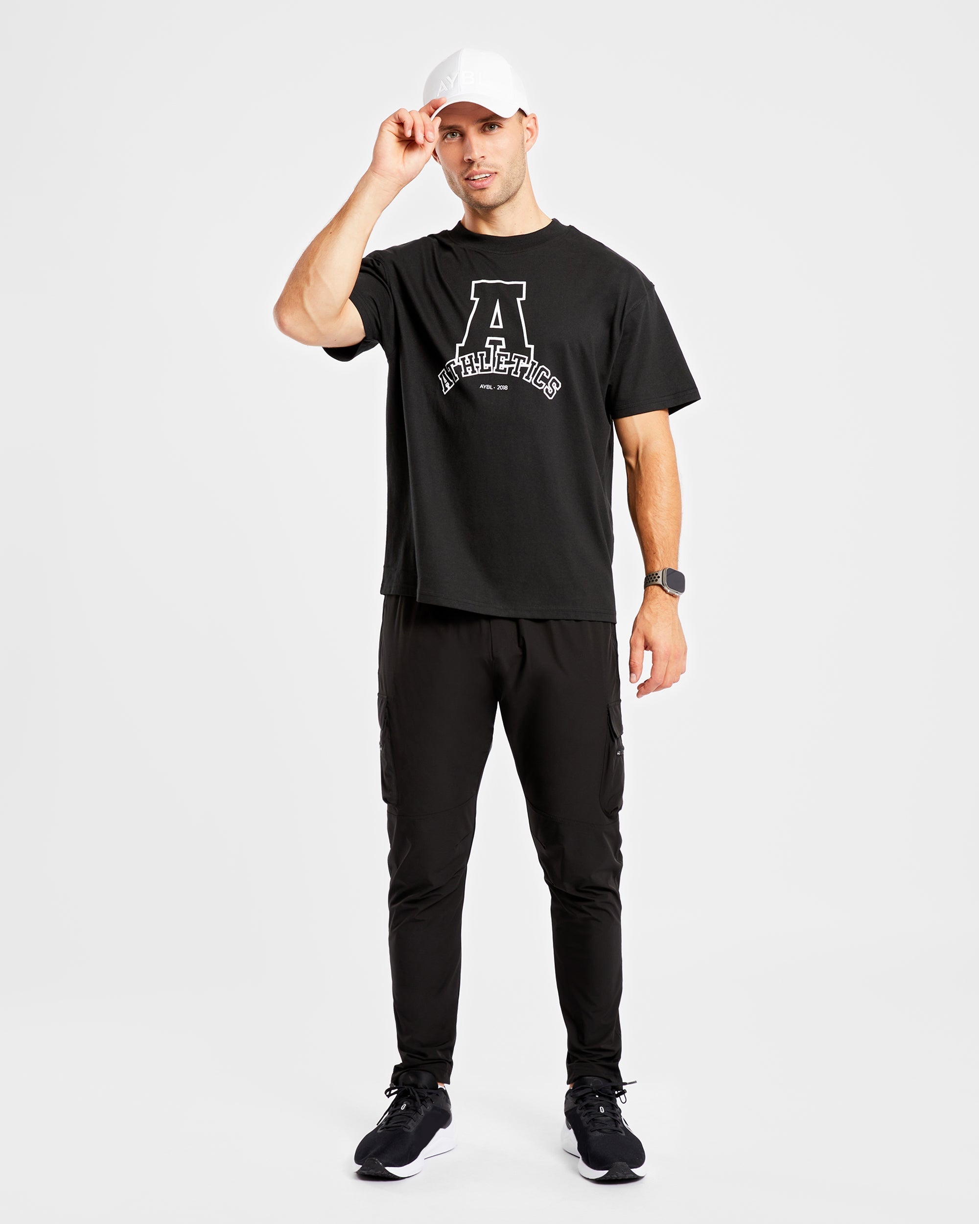 Athletics Varsity Oversized T Shirt - Zwart