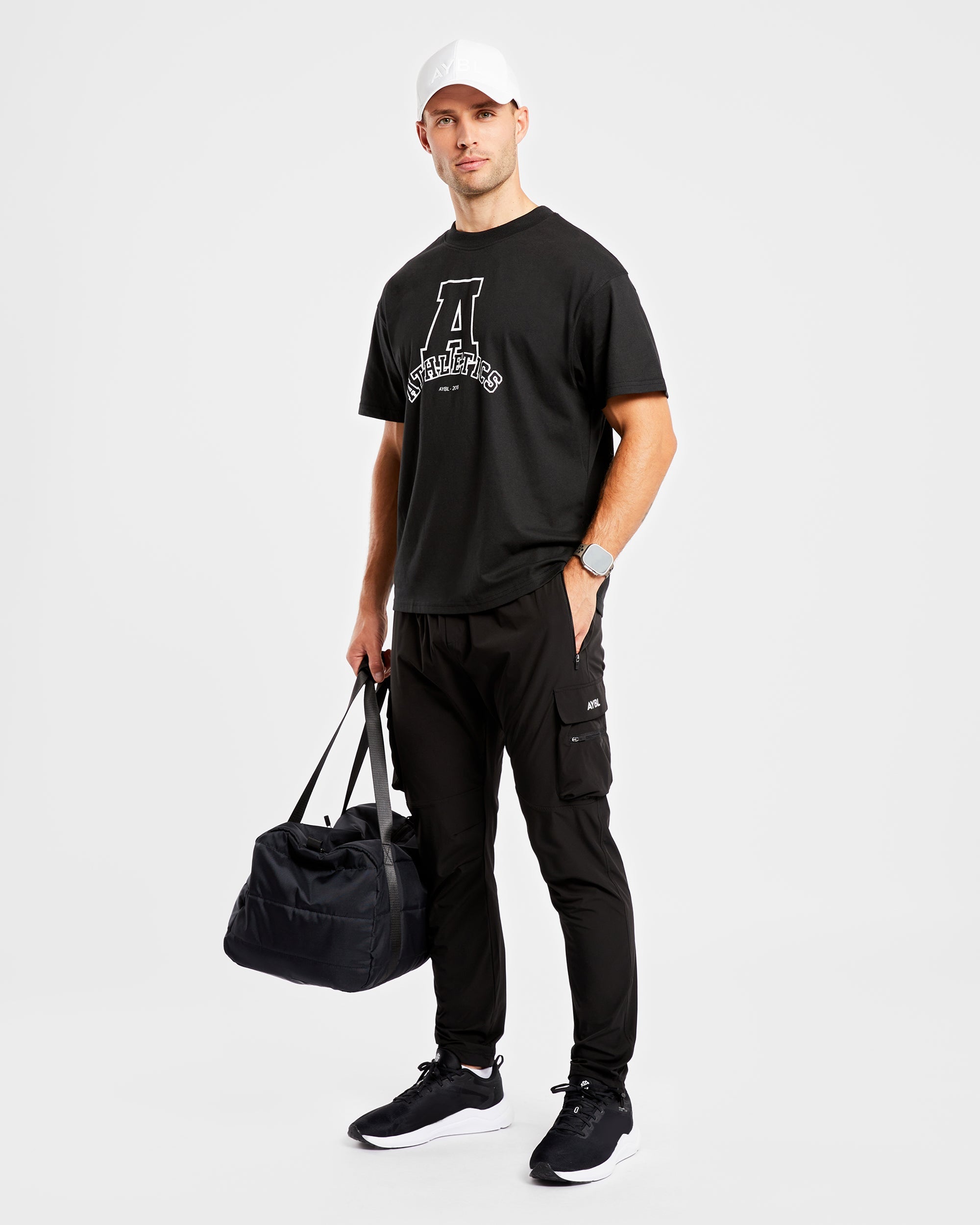 Athletics Varsity Oversized T Shirt - Zwart