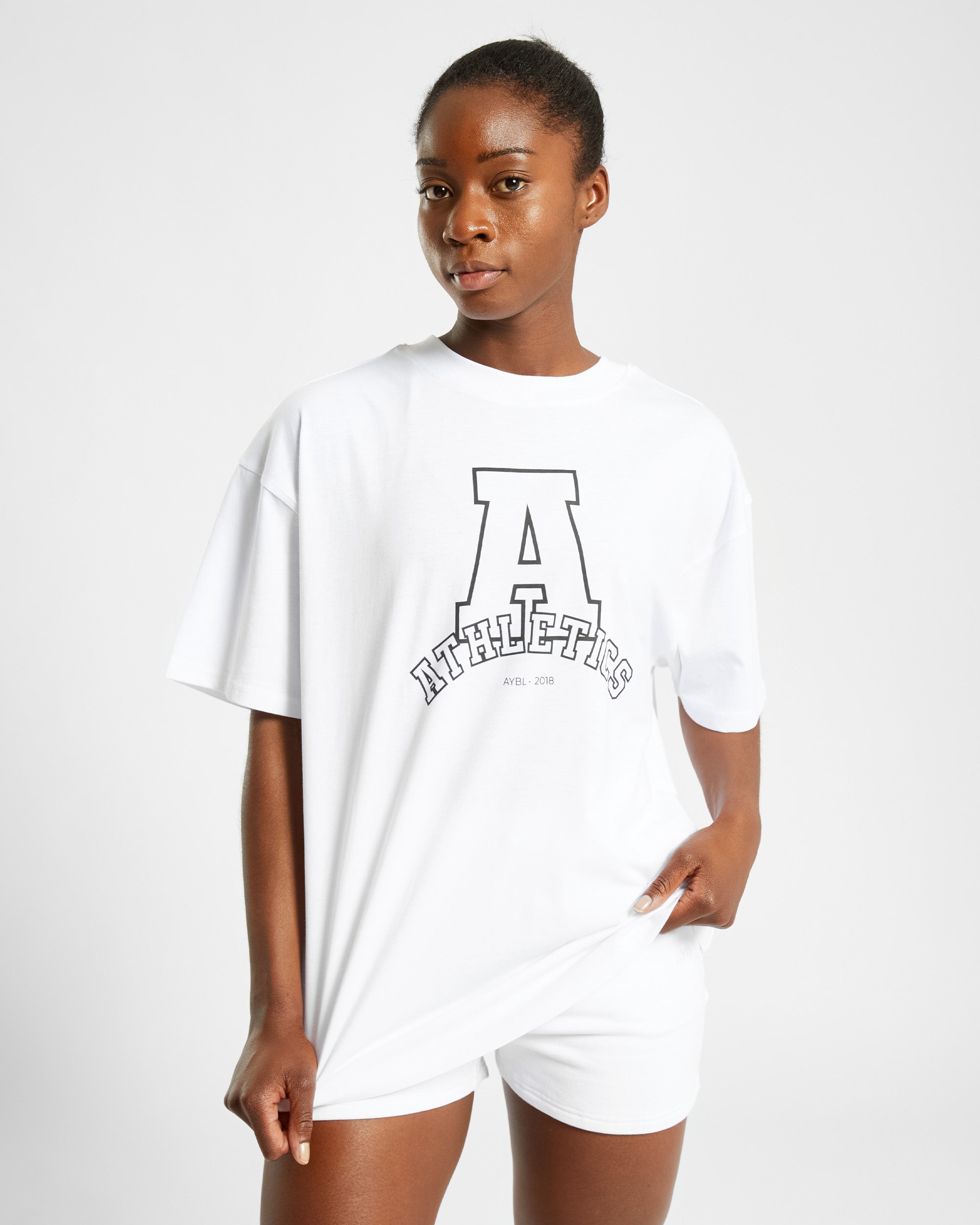 Athletics Varsity Oversized T Shirt - Wit