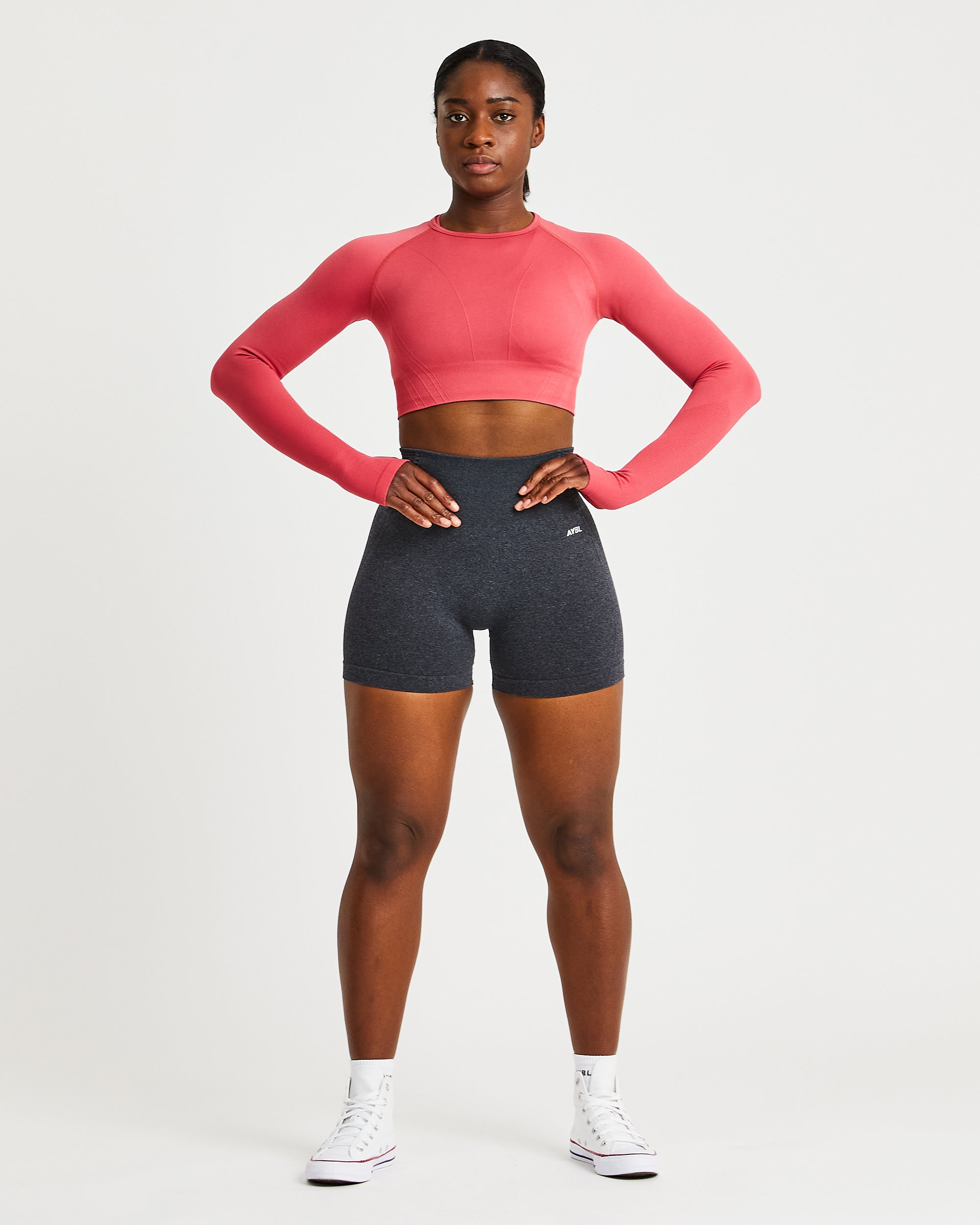 Balance V2 Seamless Long Sleeve Crop Top - Dusty Rose