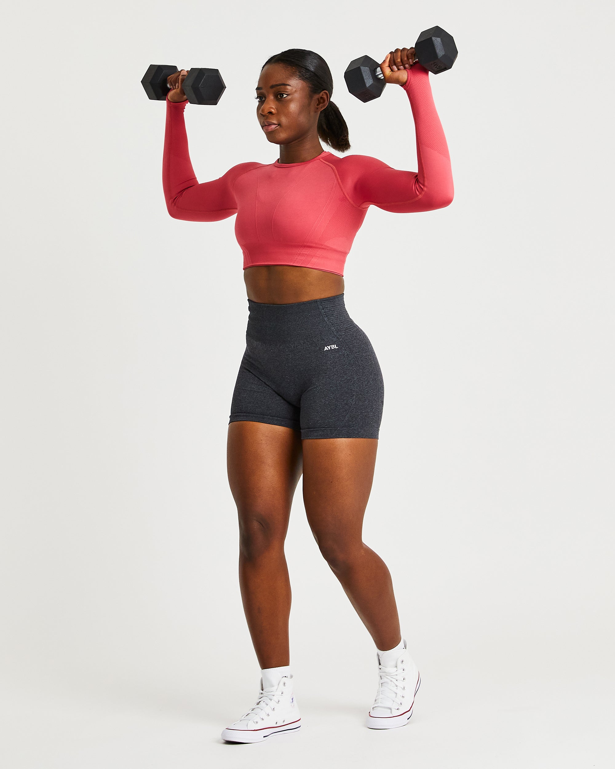 Balance V2 Seamless Long Sleeve Crop Top - Dusty Rose