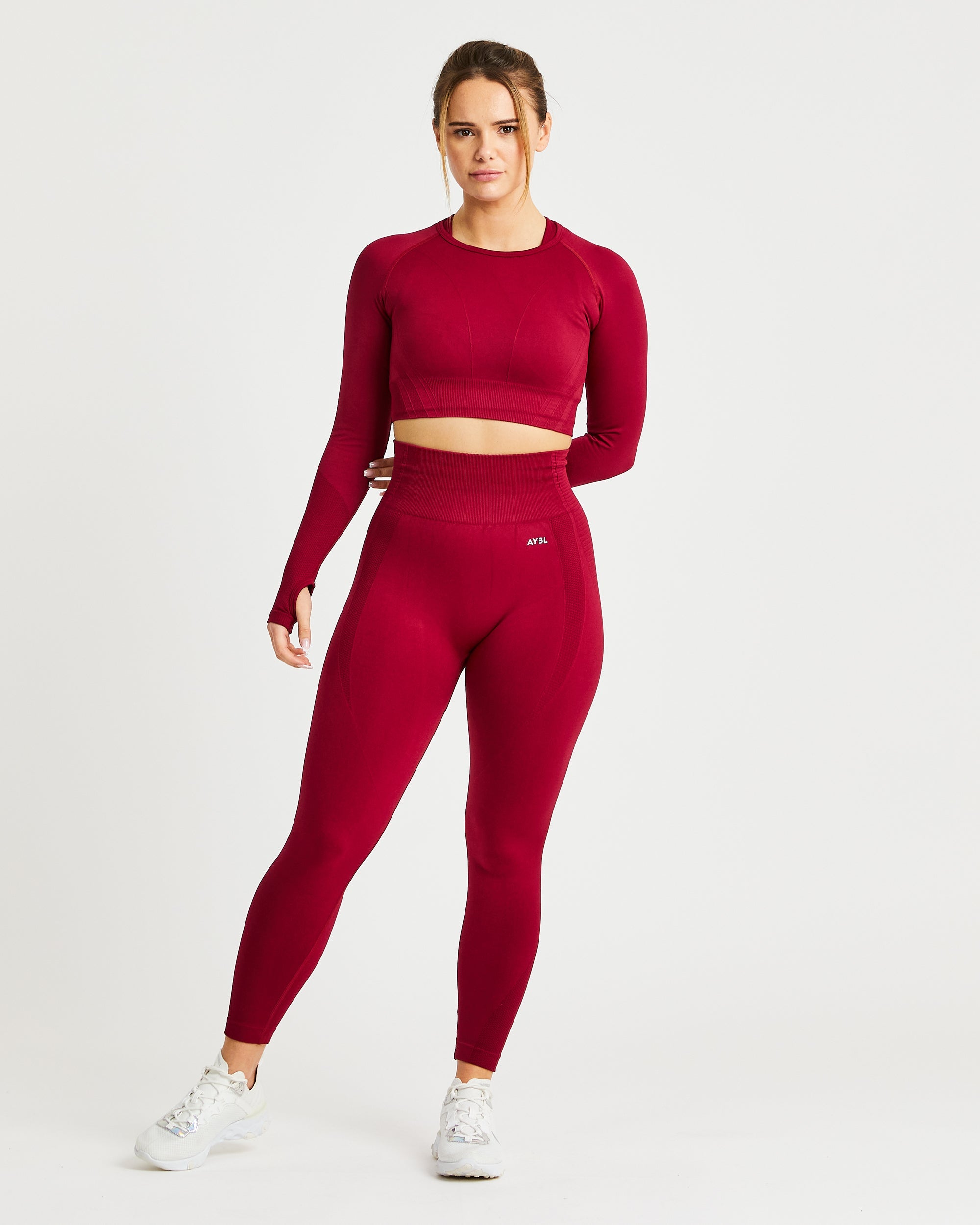 Balance V2 Seamless Long Sleeve Crop Top - Rumba Rood