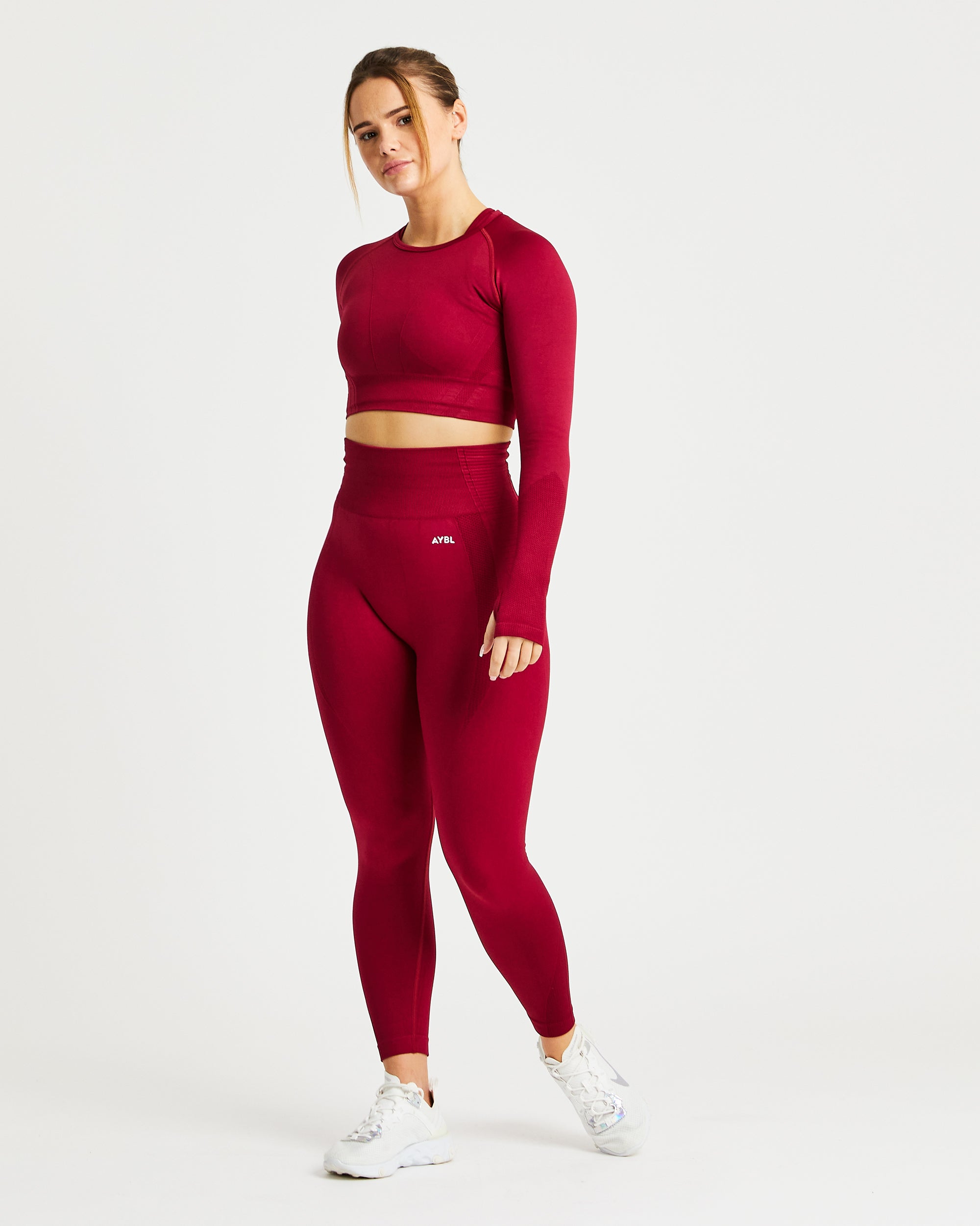 Balance V2 Seamless Long Sleeve Crop Top - Rumba Rood