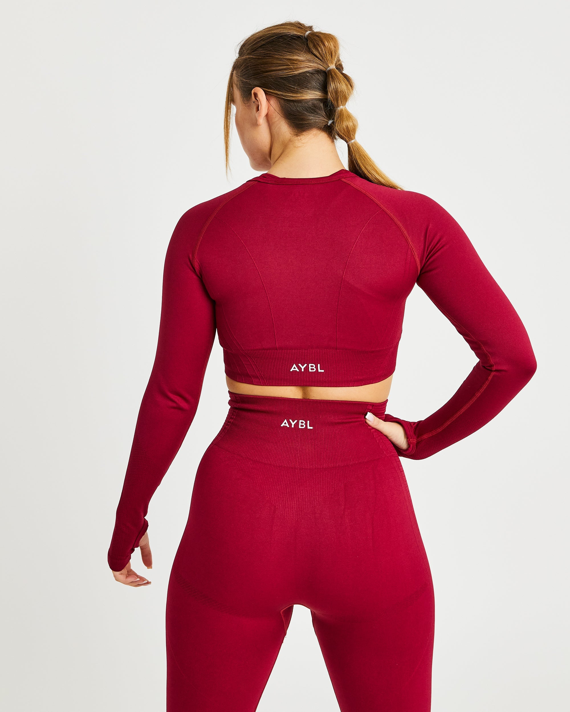 Balance V2 Seamless Long Sleeve Crop Top - Rumba Rood