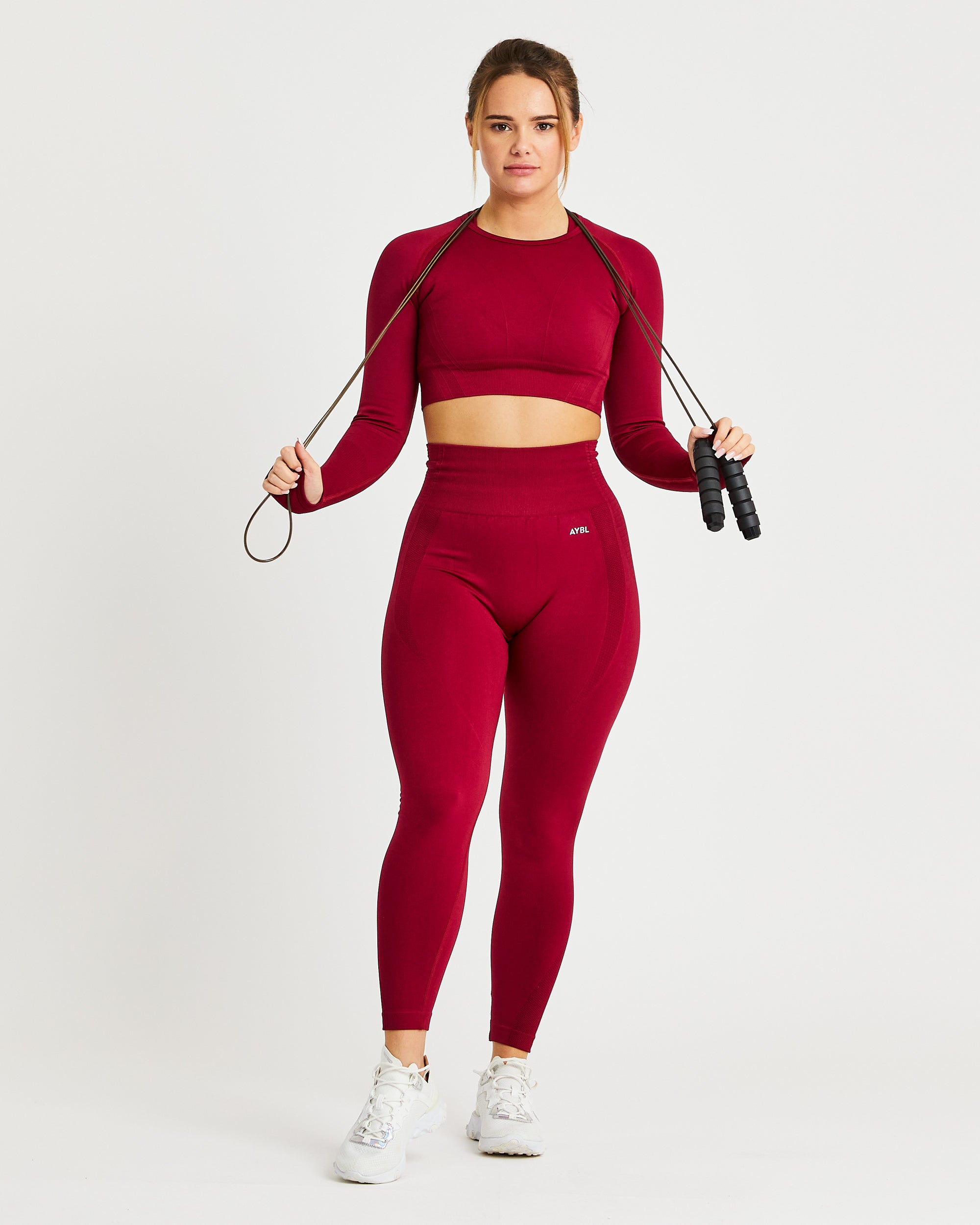 Balance V2 Seamless Long Sleeve Crop Top - Rumba Rood