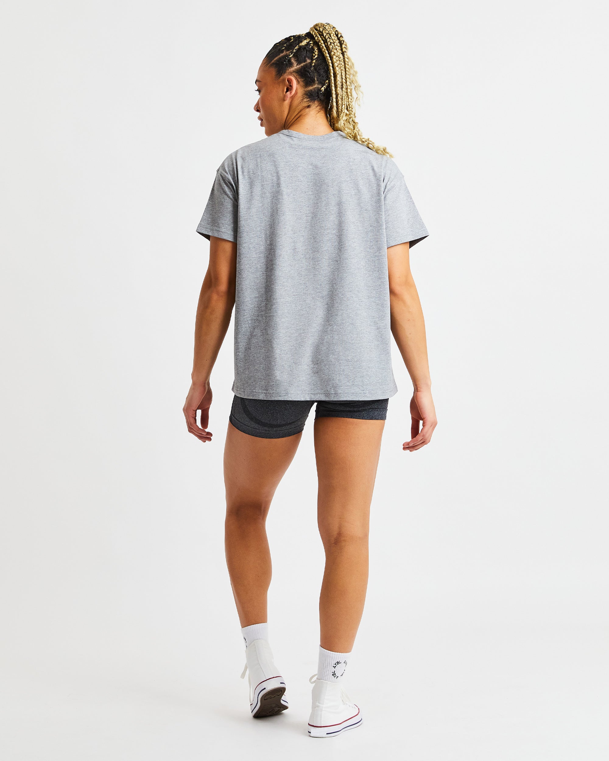 Varsity Oversized T Shirt - Heather Grijs