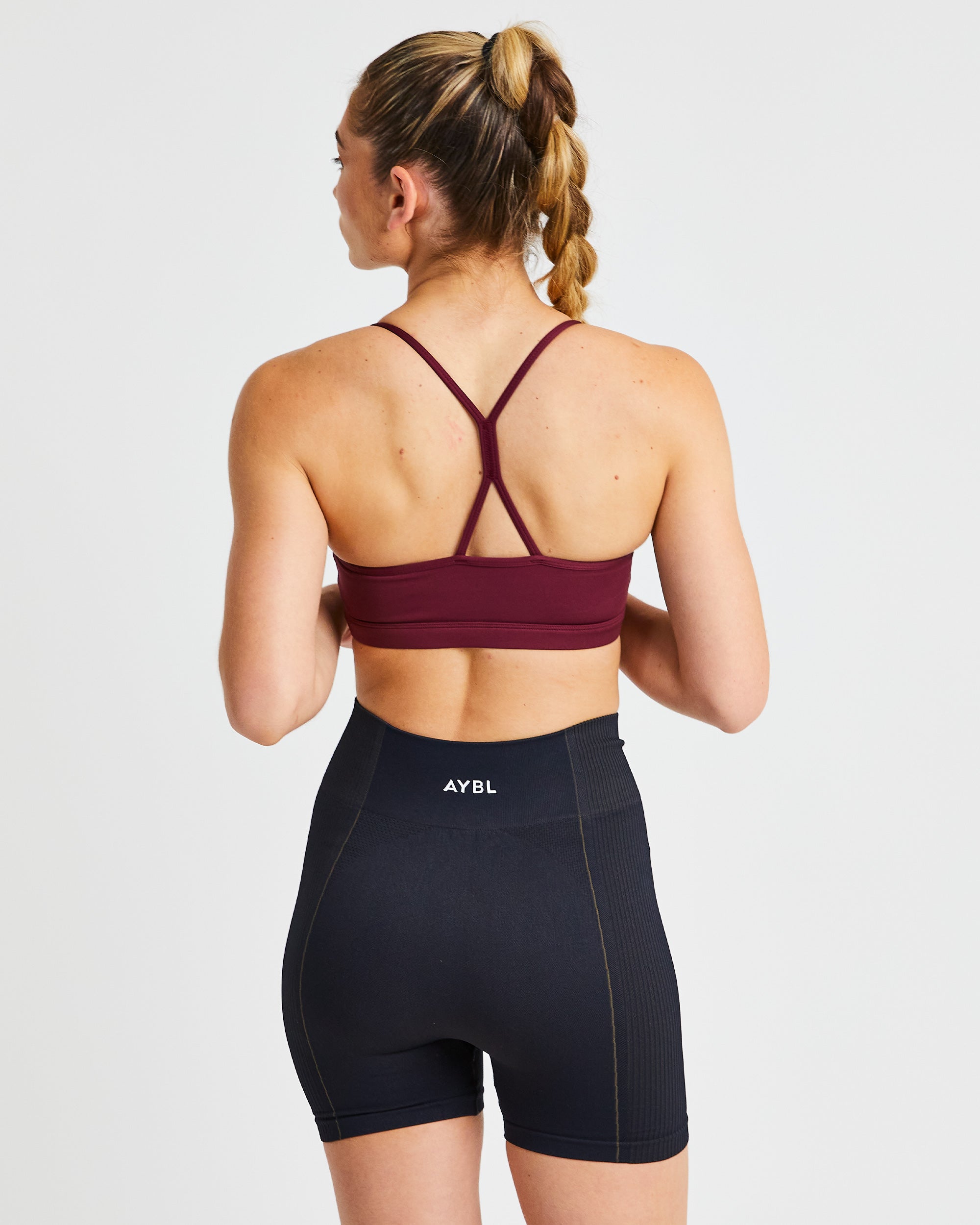 Essential Ruched Sports Bra - Burgundy