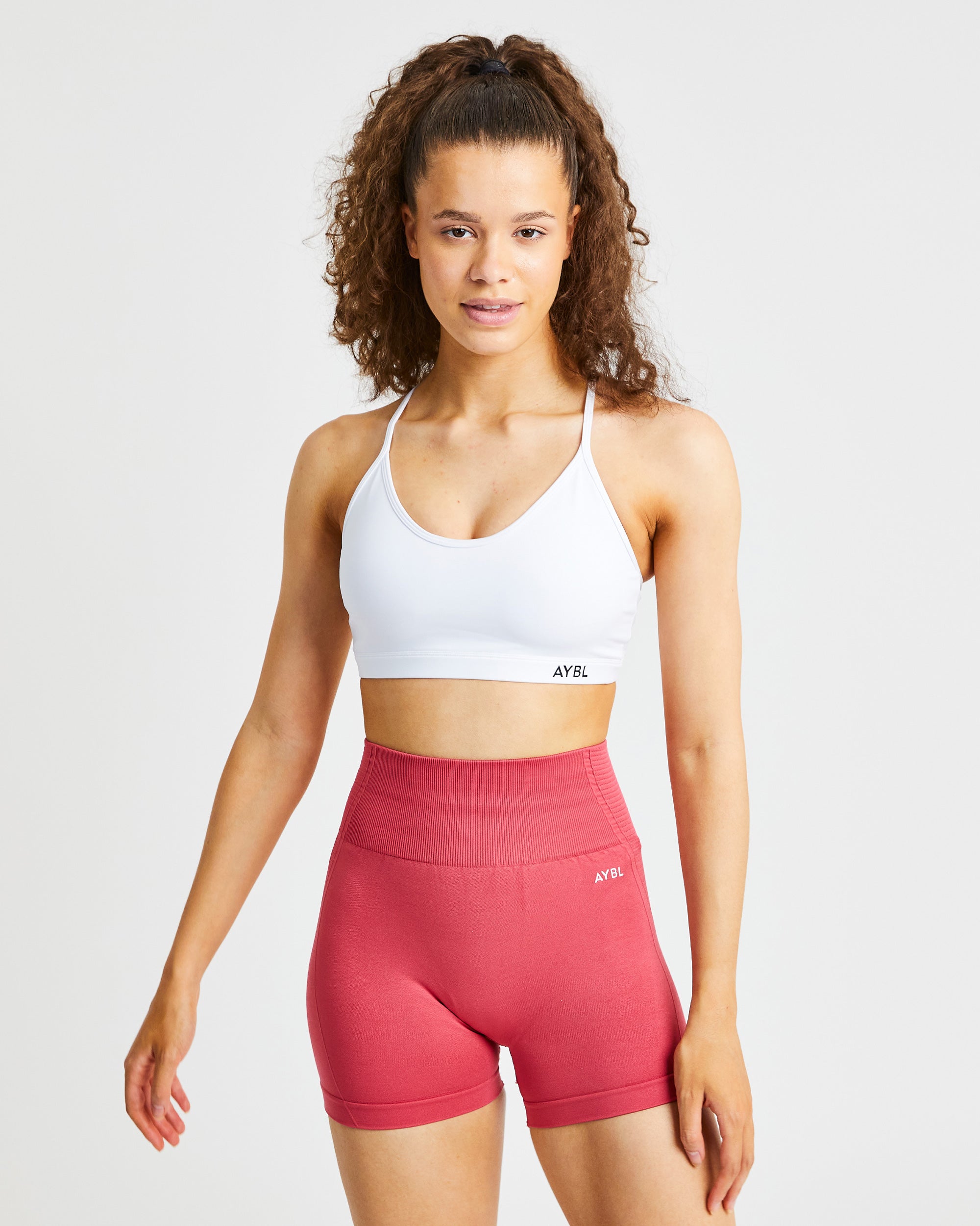 Essential V Neck Sports Bra - Wit