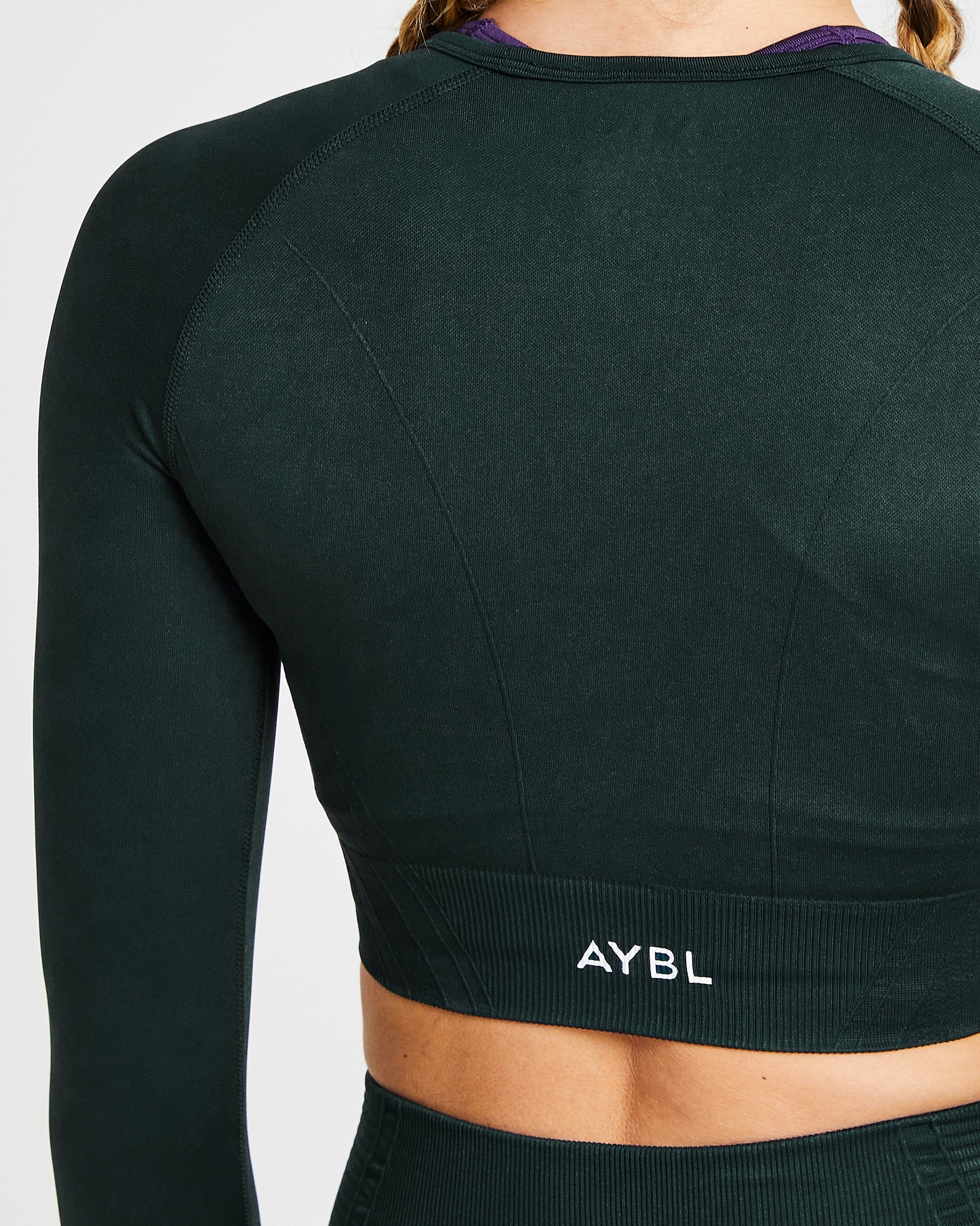 Balance V2 Seamless Long Sleeve Crop Top - Forest Groen