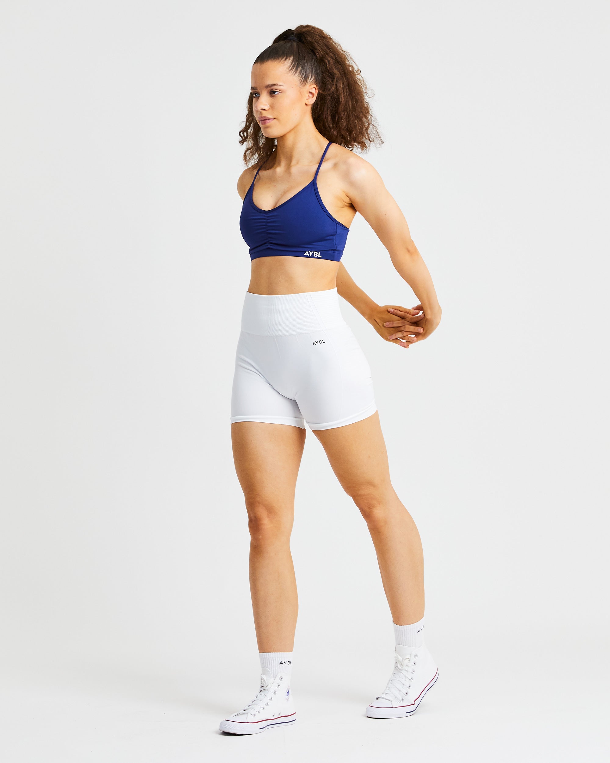 Essential Ruched Sports Bra - Navy