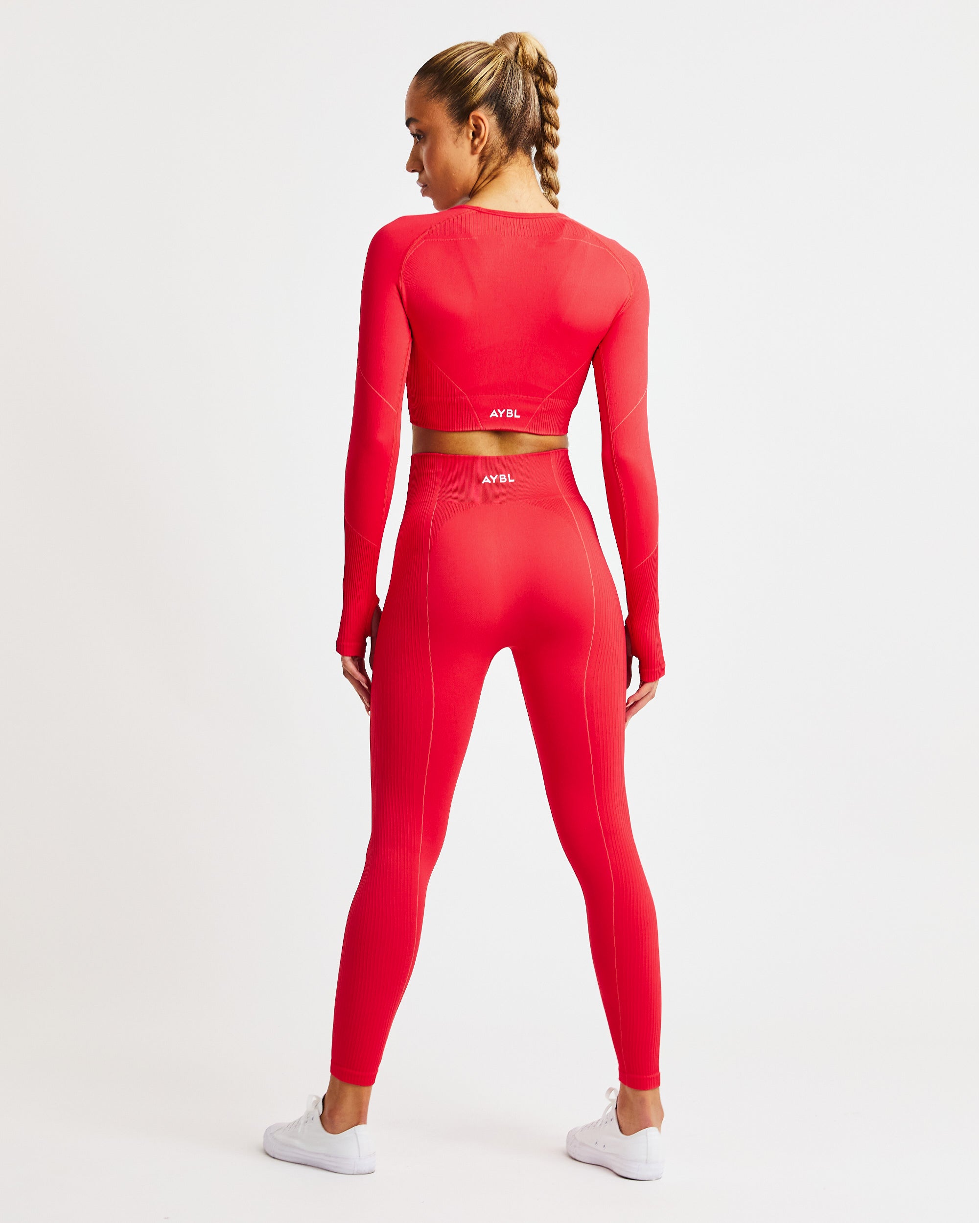 Reflex Seamless Long Sleeve Crop Top - Rood