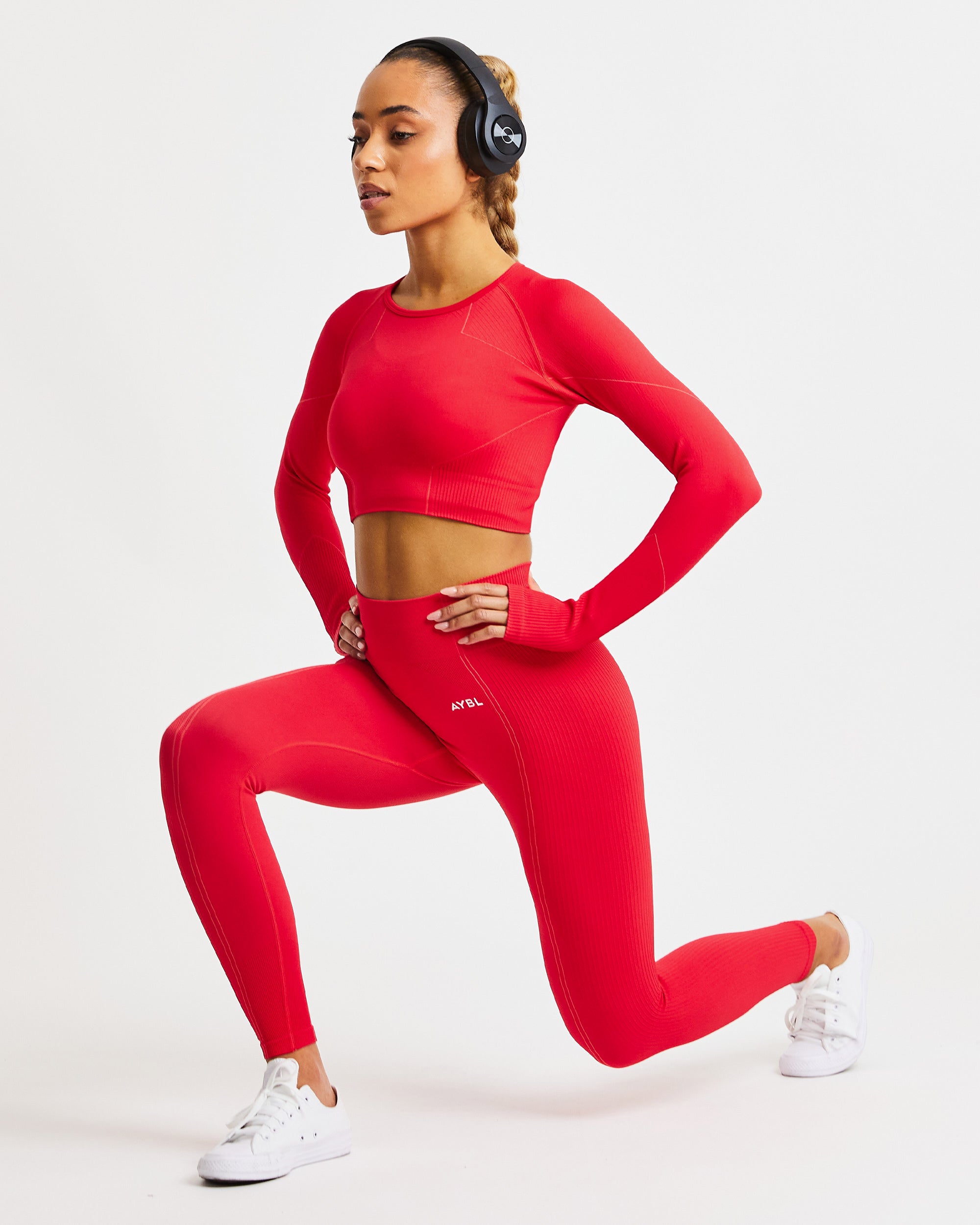 Reflex Seamless Long Sleeve Crop Top - Rood