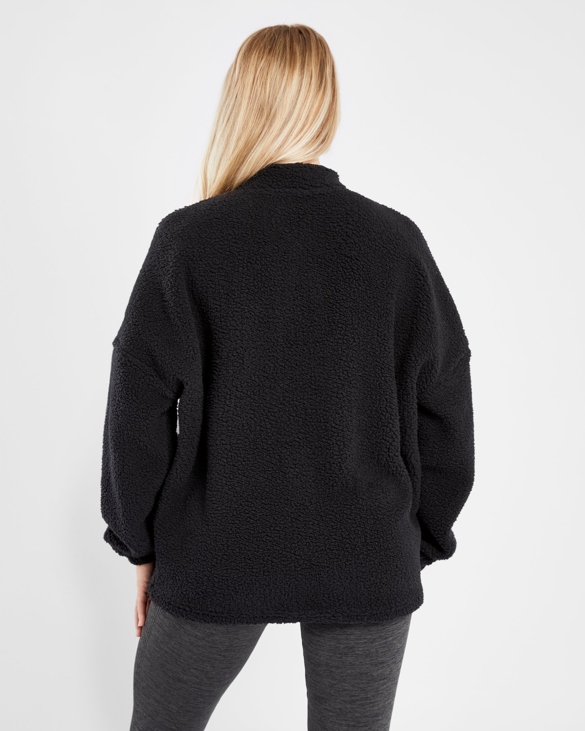 Varsity Oversized Fleece - Zwart