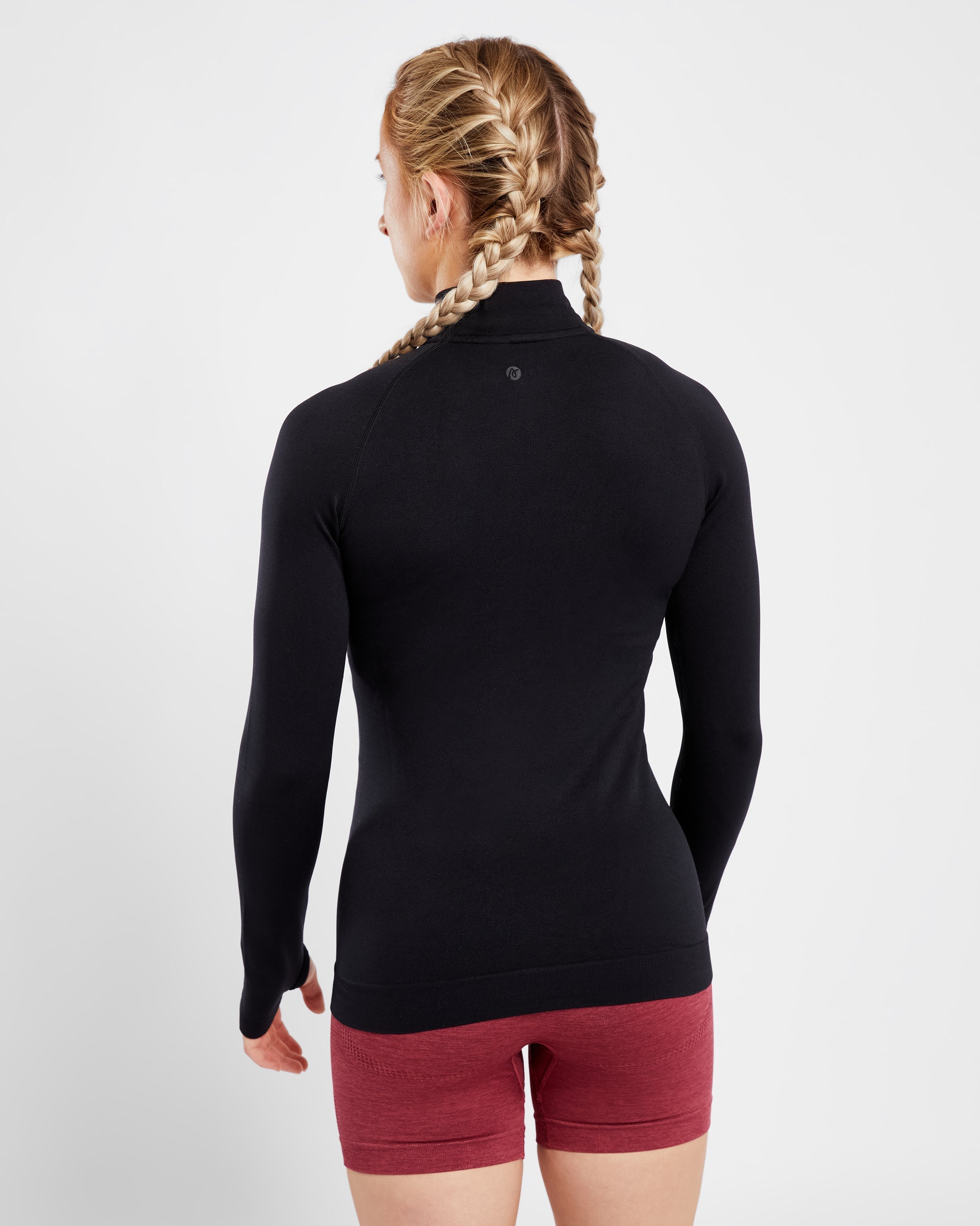 Essential Seamless 1/2 Zip Pullover - Zwart