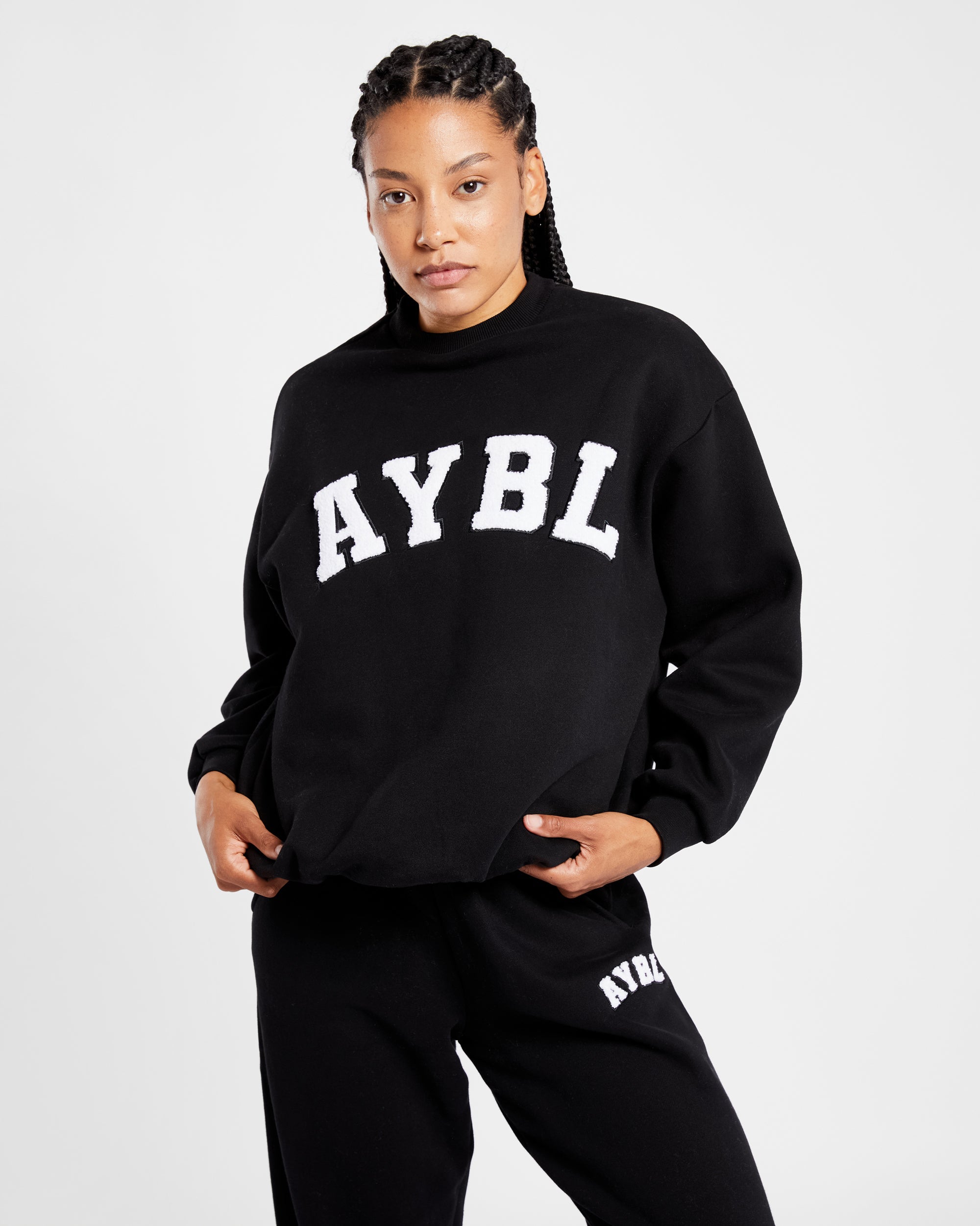 Varsity Oversized Sweatshirt - Zwart