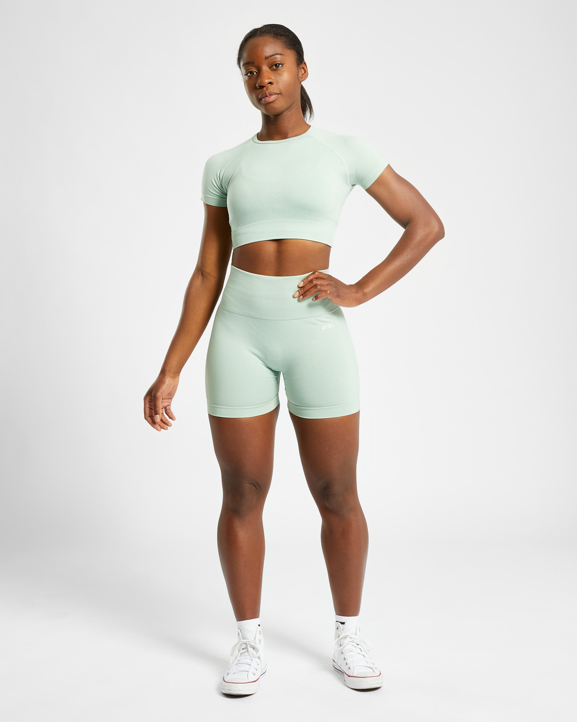 Empower Seamless Crop Top - Spring Groen Marl