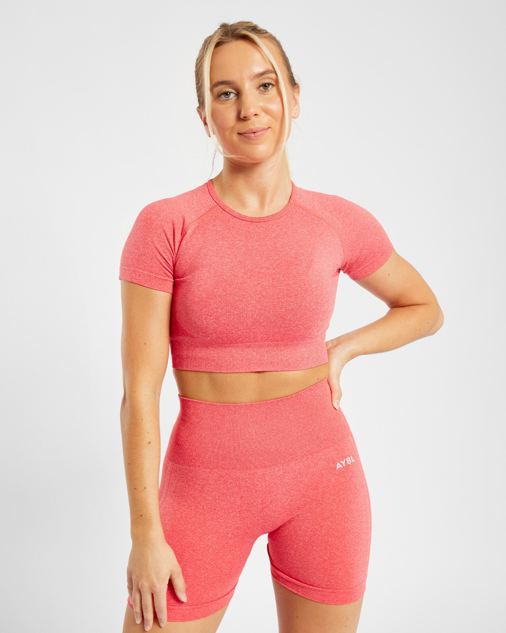 Empower Seamless Crop Top - Coral Rood Marl