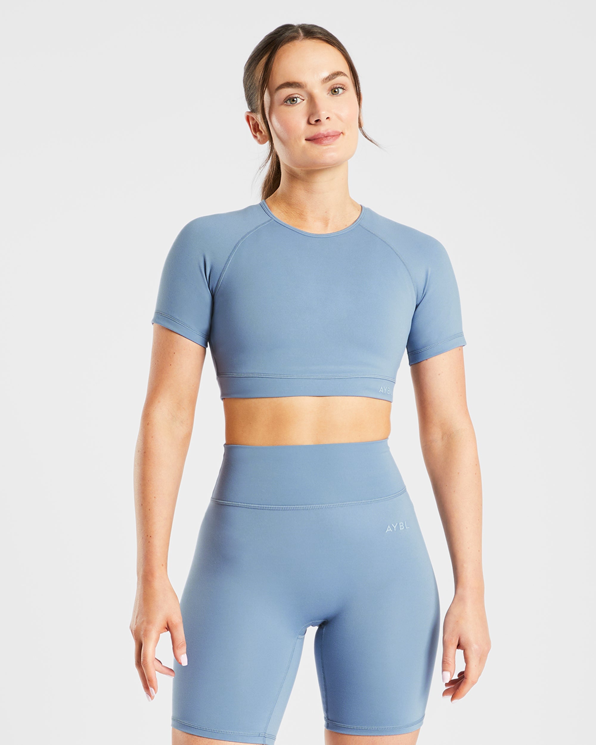 Staple Crop Top - Slate Blauw