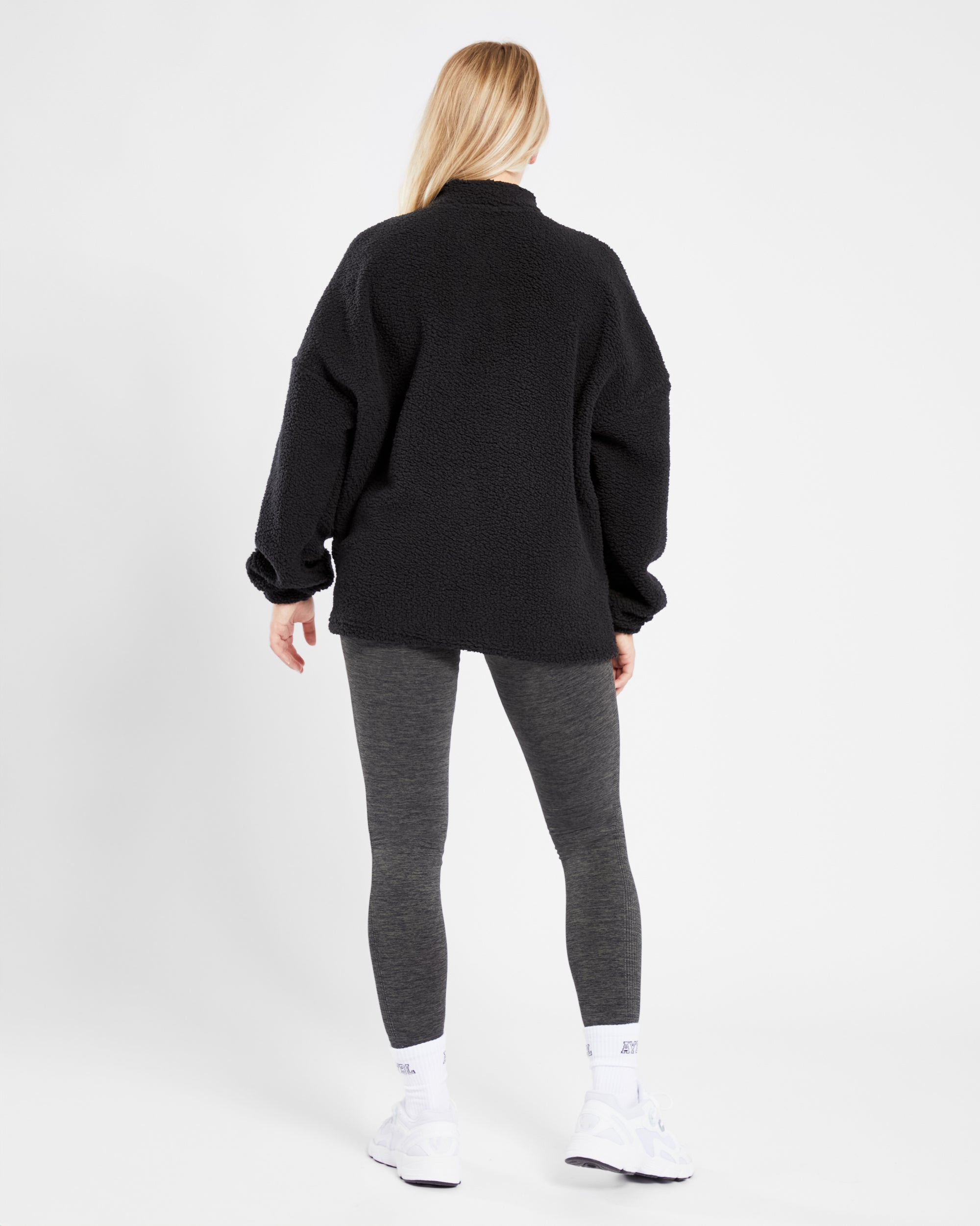 Varsity Oversized Fleece - Zwart