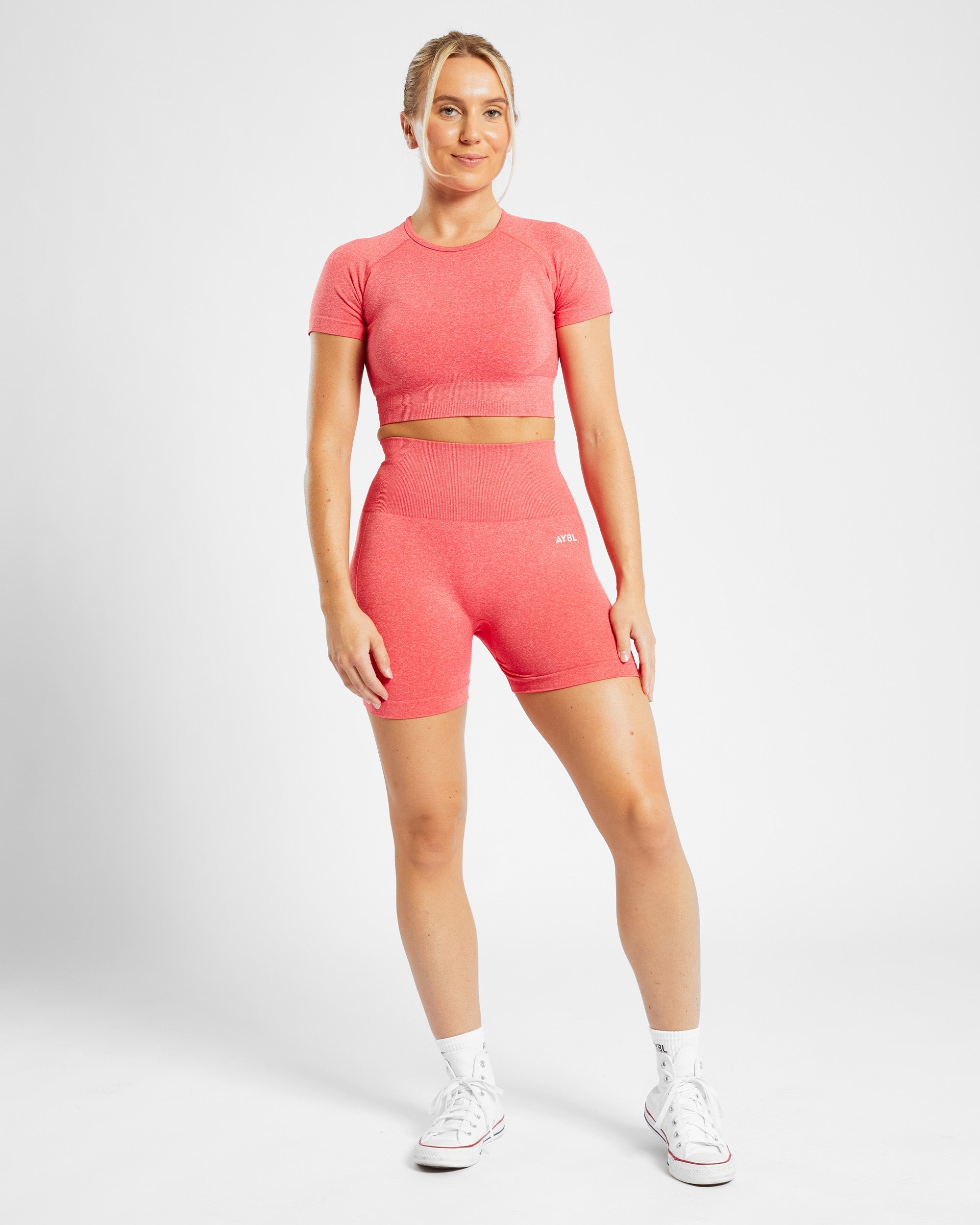 Empower Seamless Crop Top - Coral Rood Marl