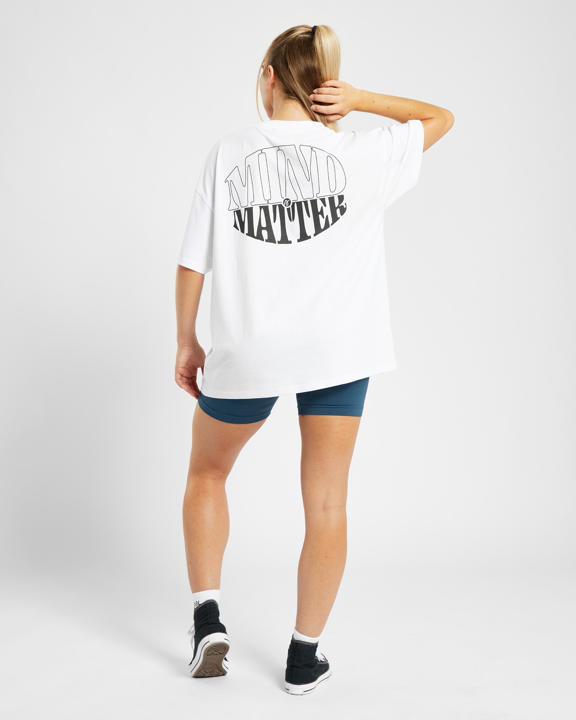 Mind Over Matter Oversized T Shirt - Wit