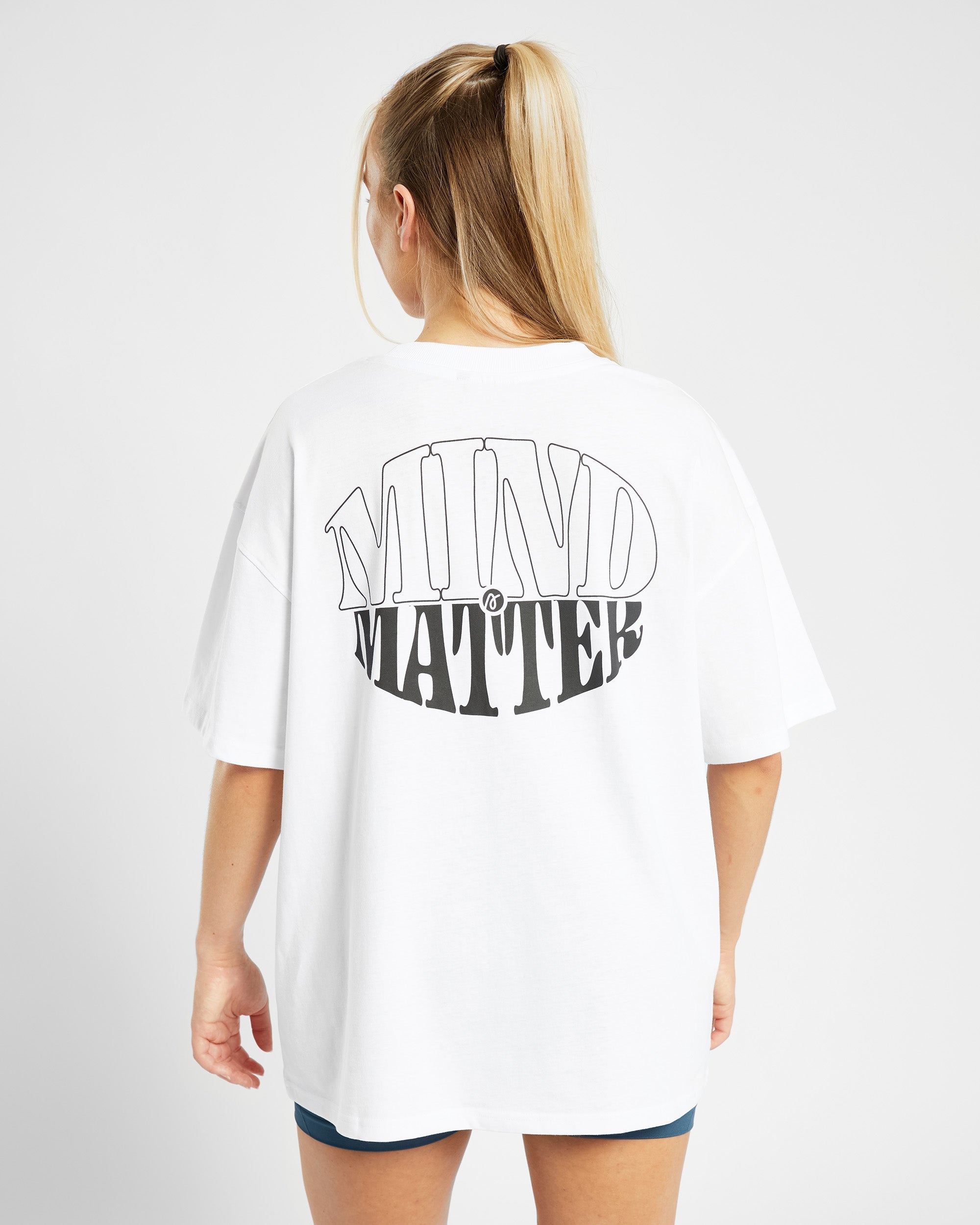 Mind Over Matter Oversized T Shirt - Wit