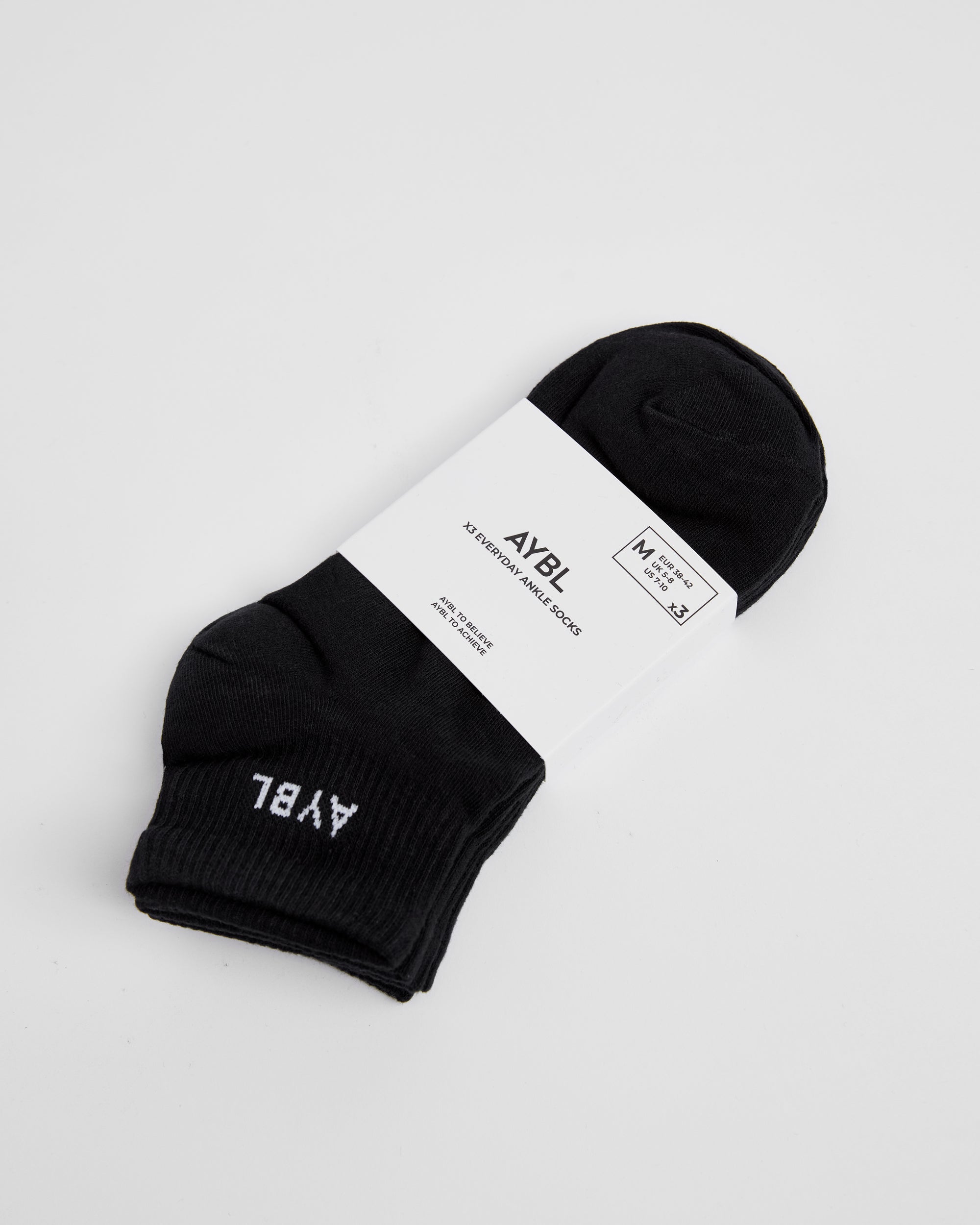 Everyday Ankle Socks (3 Pack) - Zwart