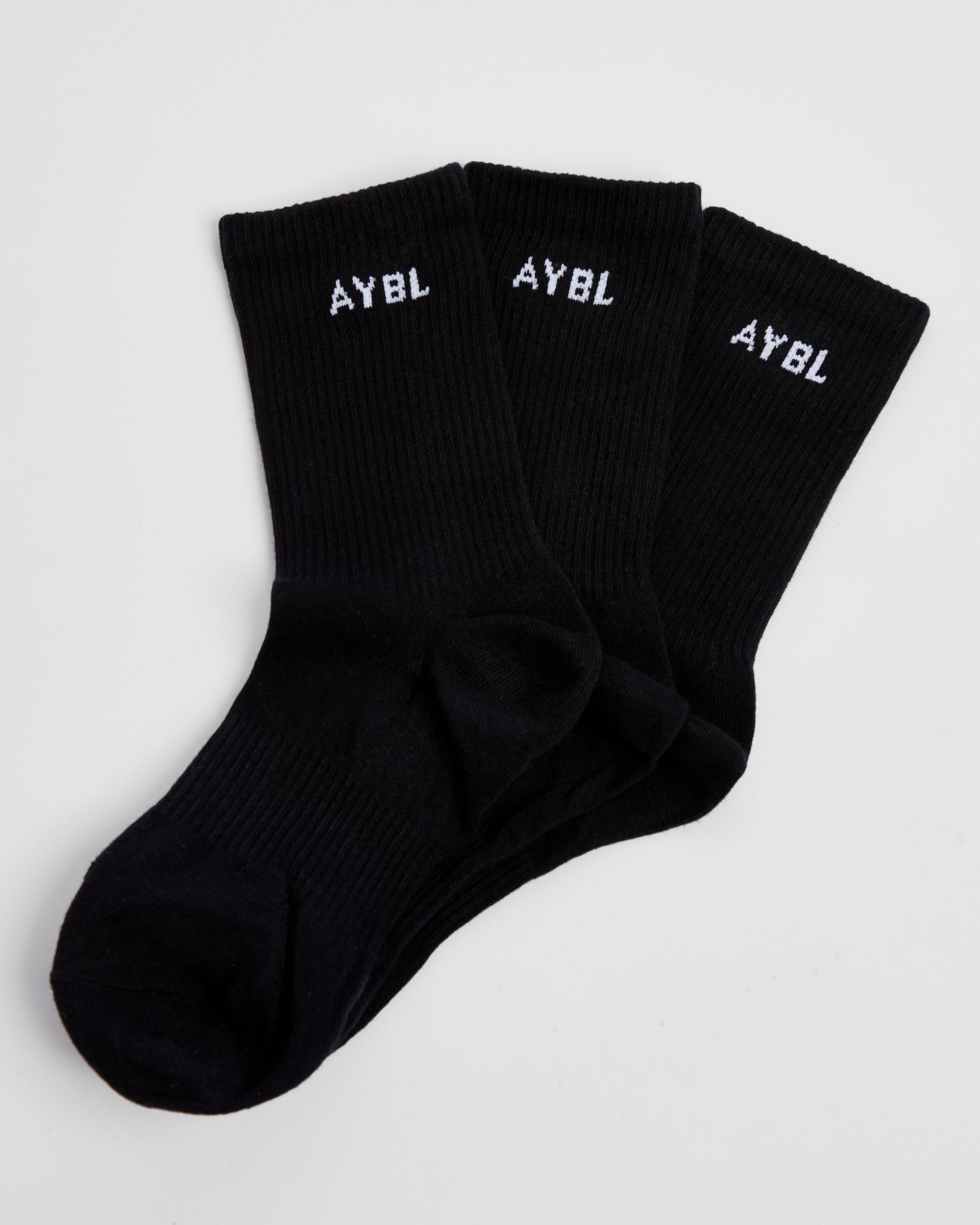 Everyday Crew Socks (3 Pack) - Zwart