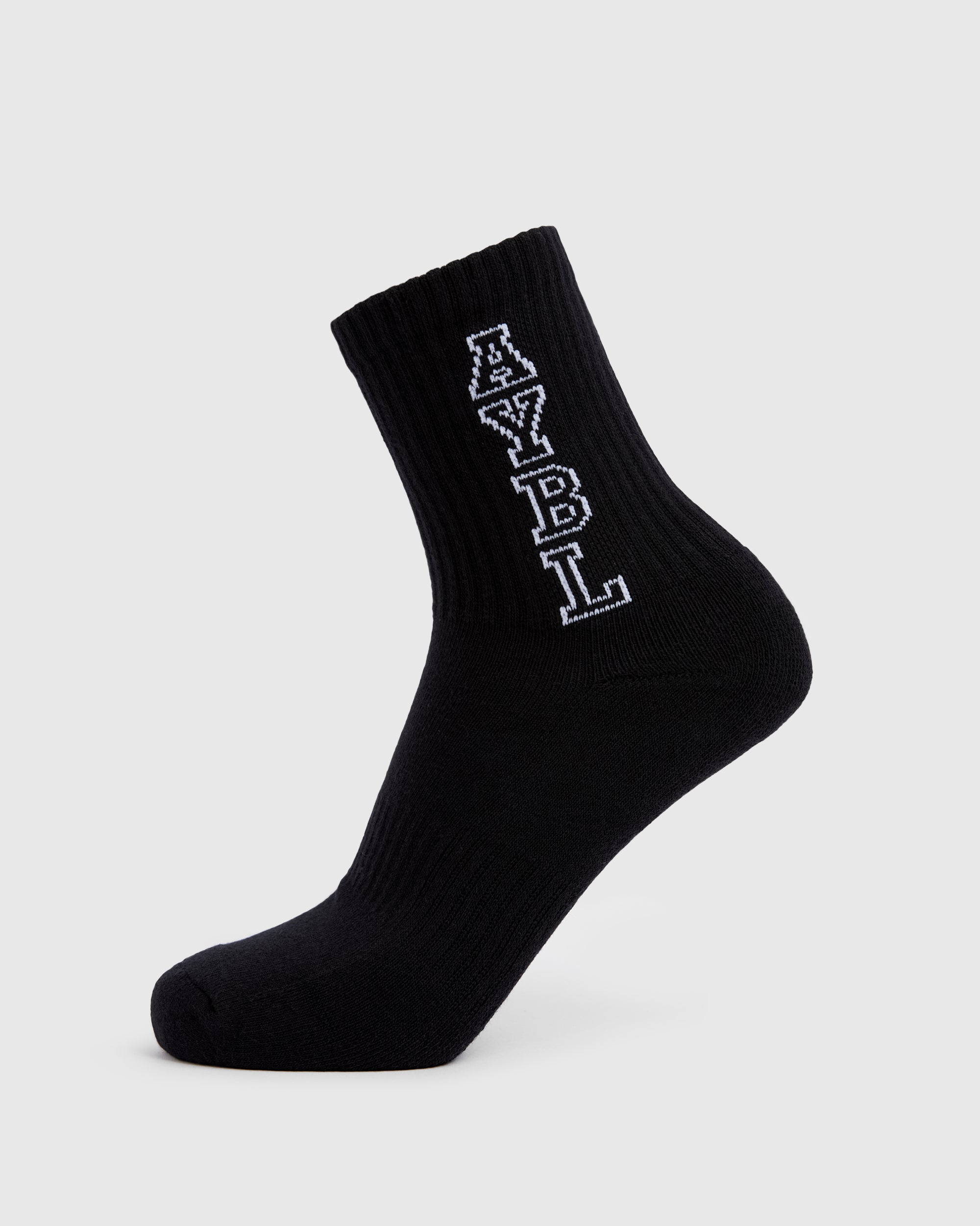 Varsity Vertical Crew Socks - Zwart