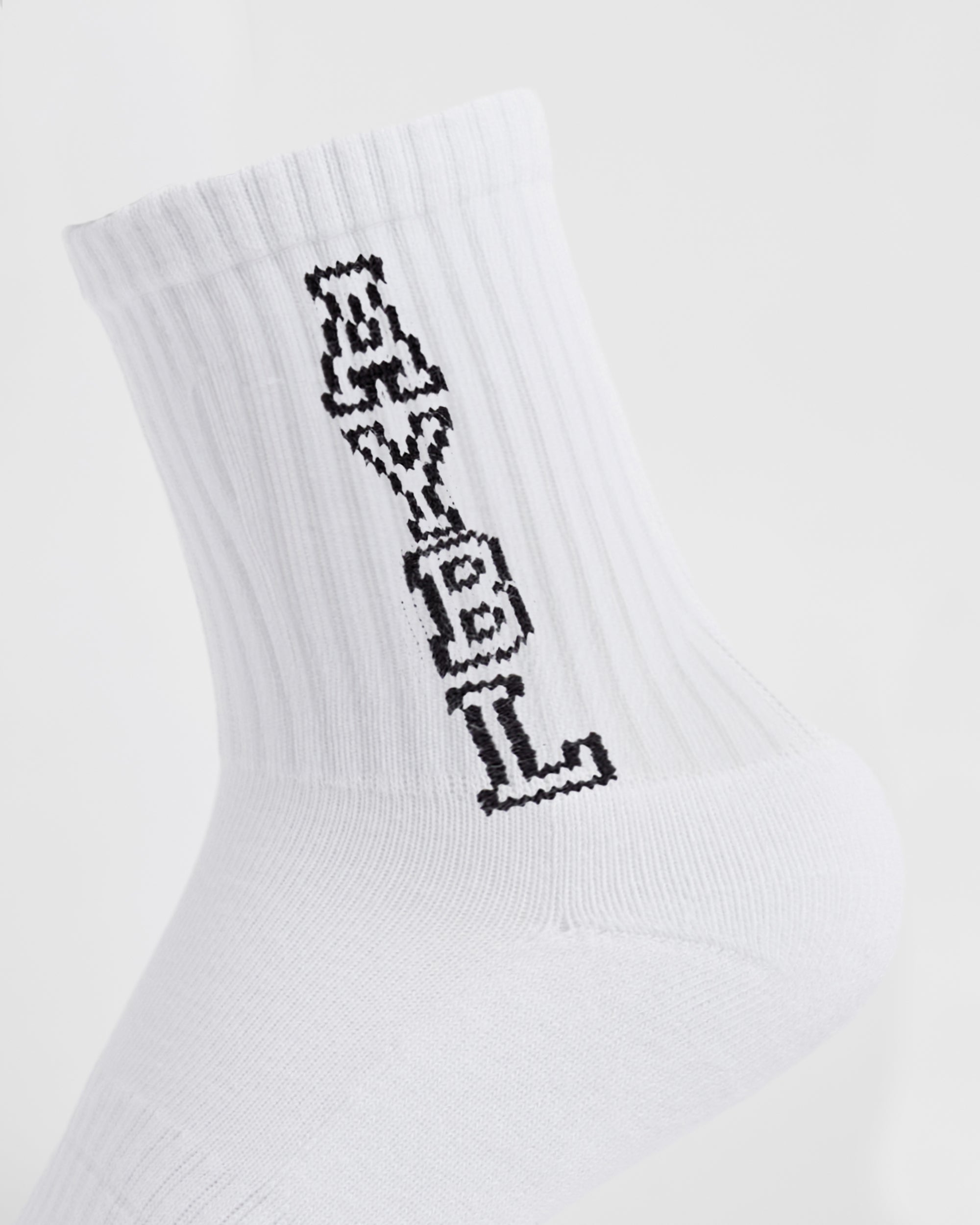 Varsity Vertical Crew Socks - Wit