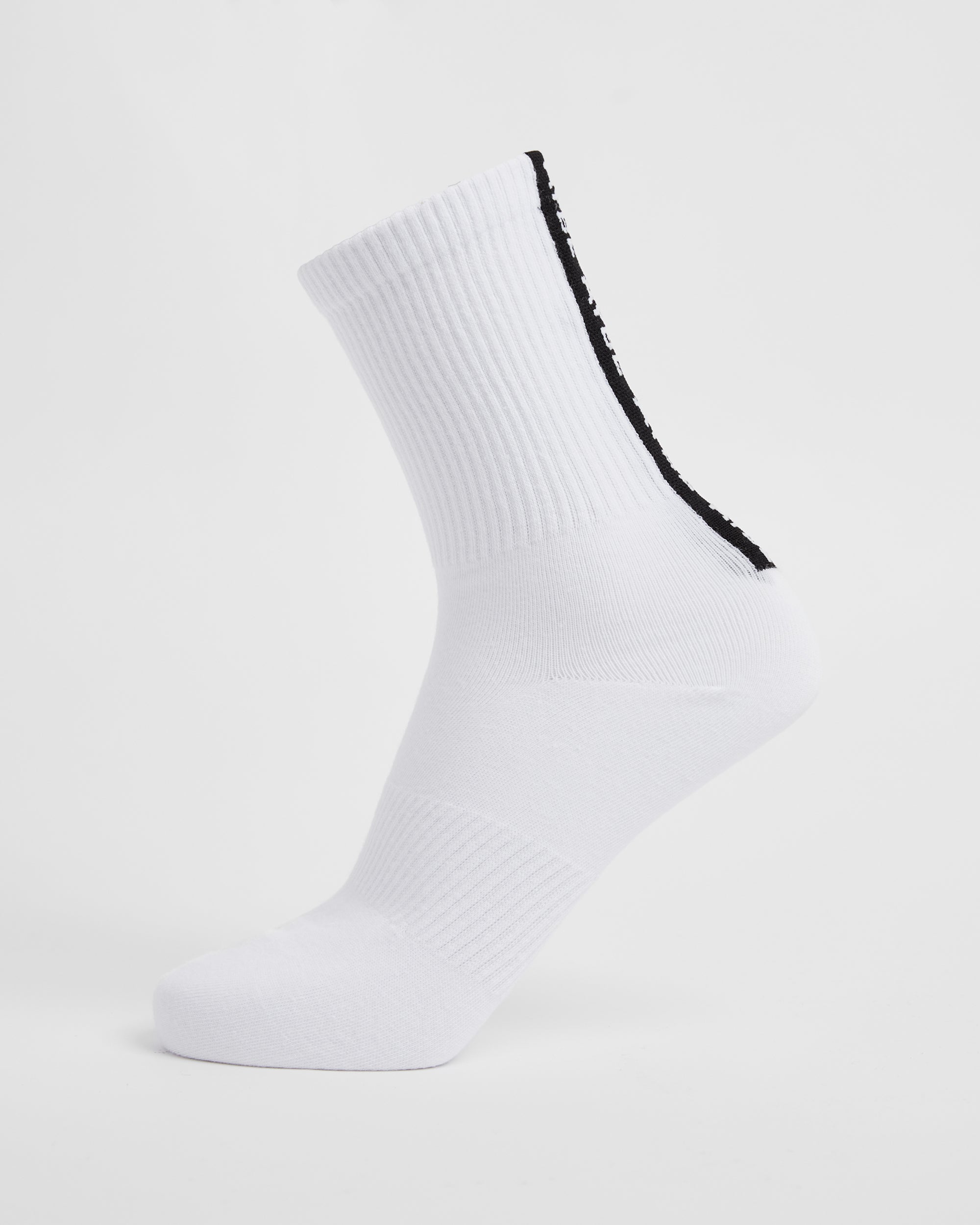 Everyday Back Stripe Crew Socks (3 Pack) - Wit