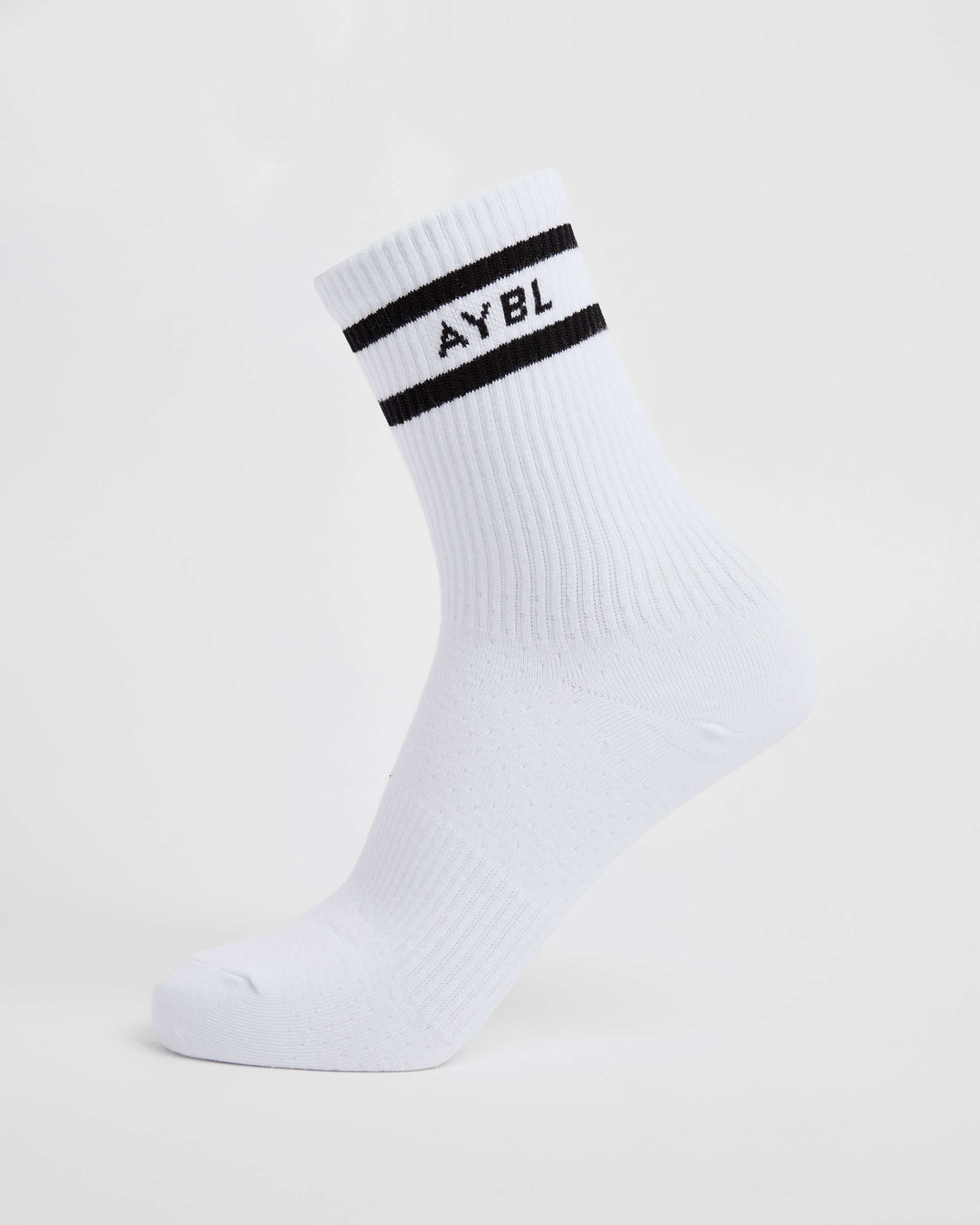 Everyday Double Stripe Crew Socks (3 Pack) - Wit