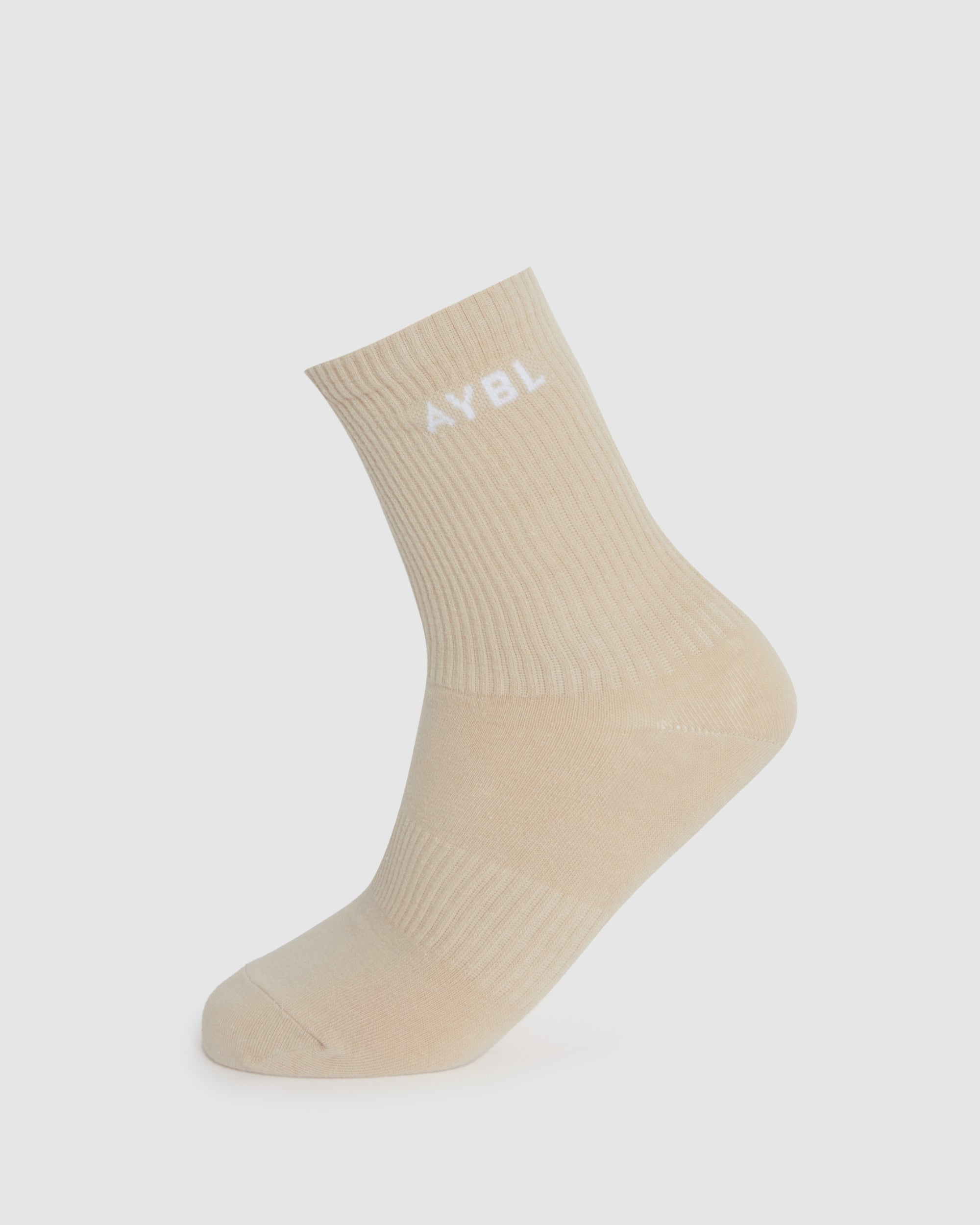 Everyday Crew Socks (3 Pack) - Khaki/Beige/Wit