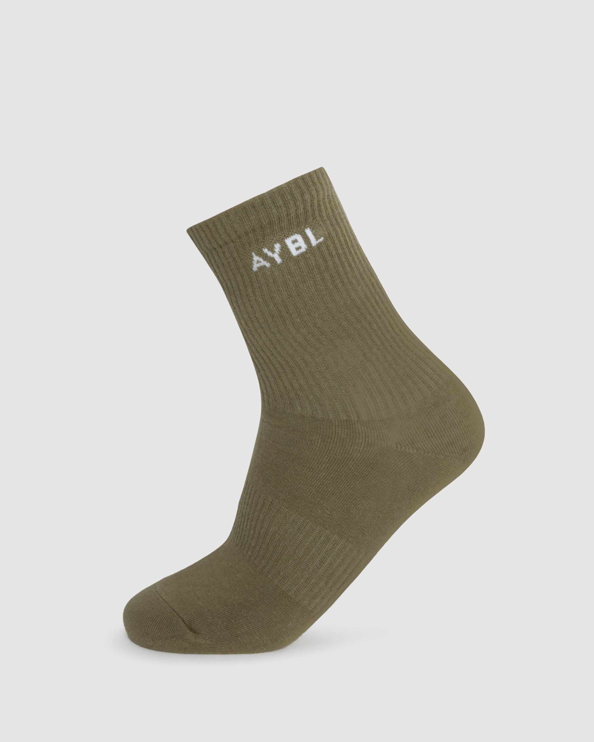 Everyday Crew Socks (3 Pack) - Khaki/Beige/Wit