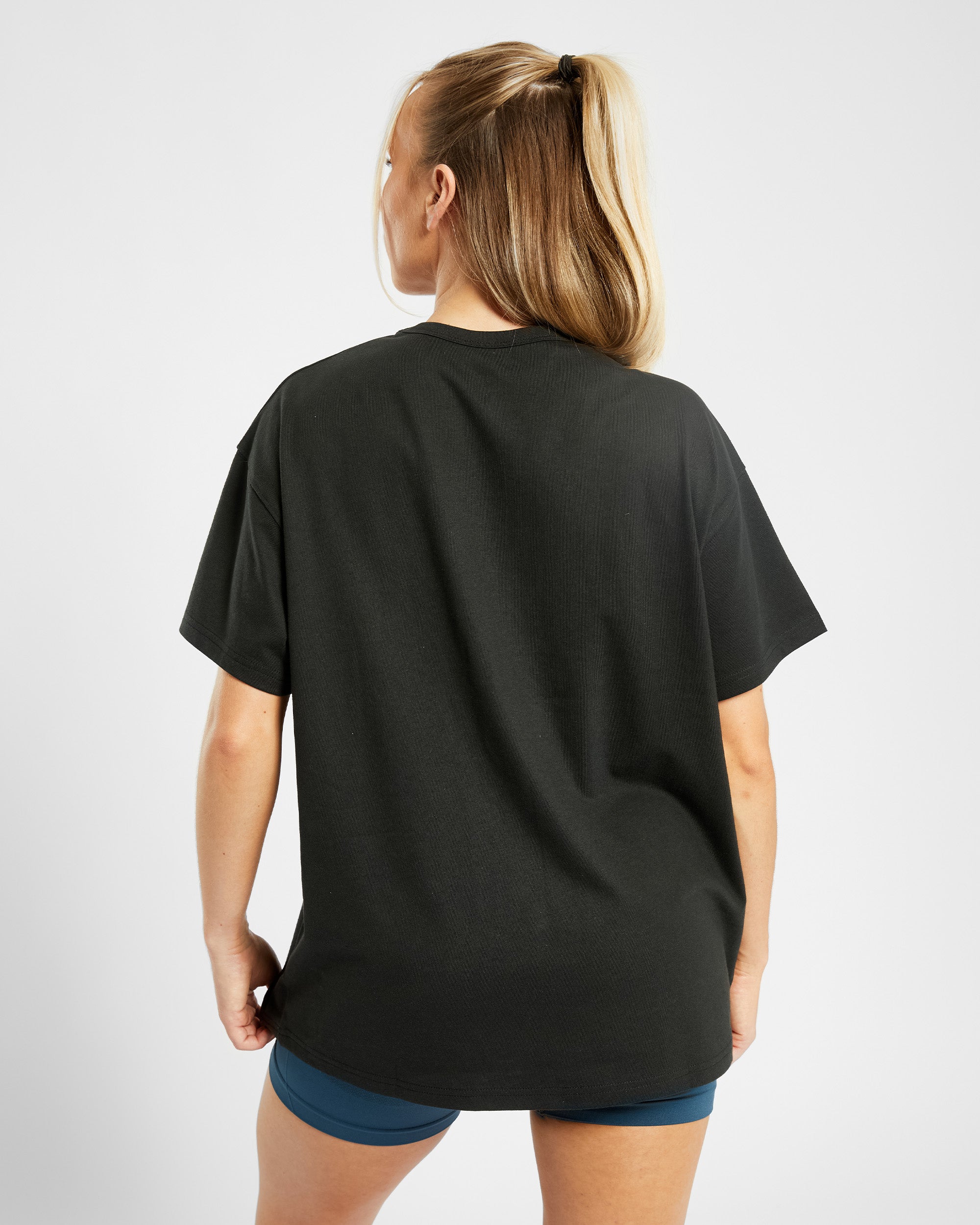 Varsity Oversized T Shirt - Zwart/Blauw