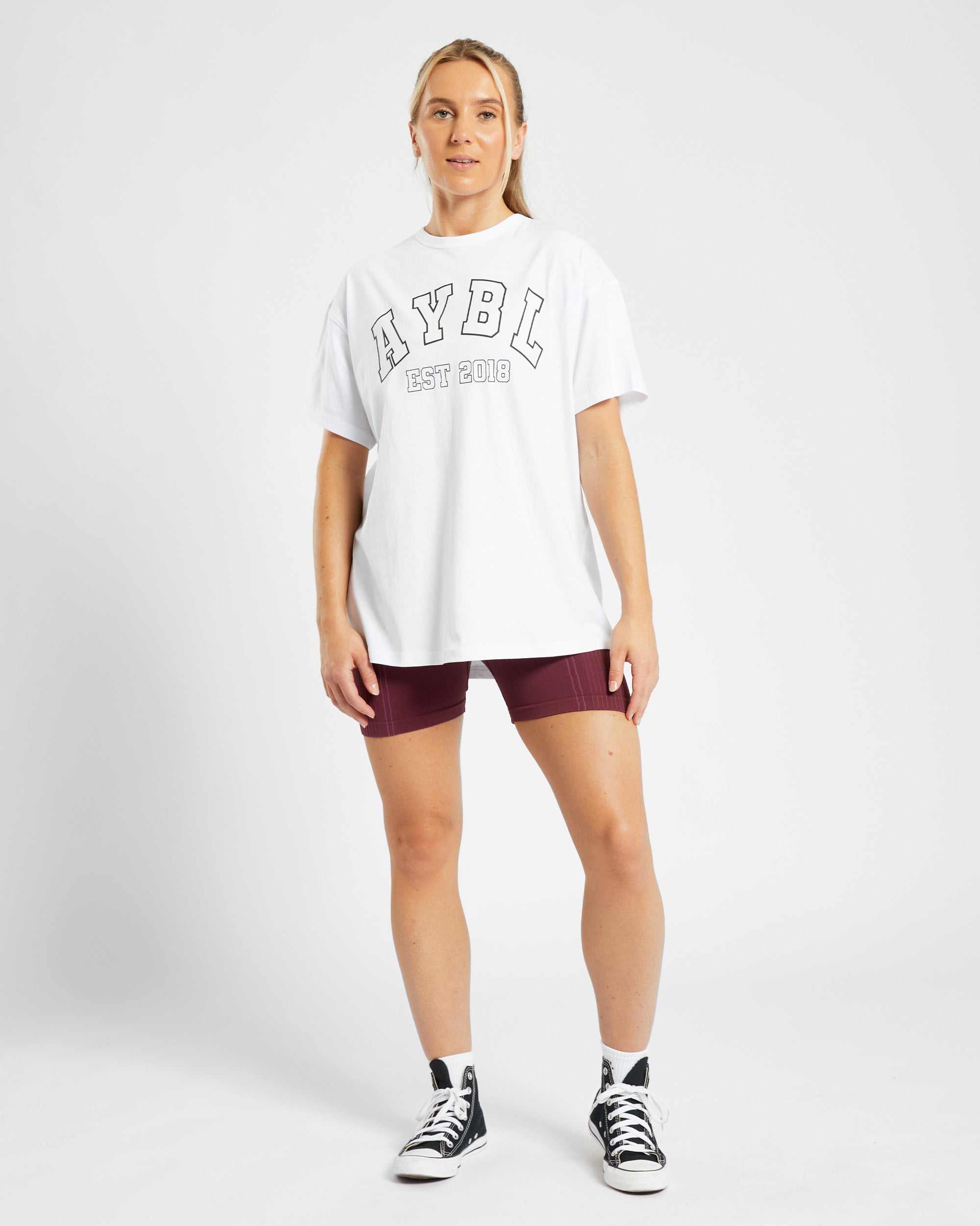 Varsity Oversized T Shirt - Wit