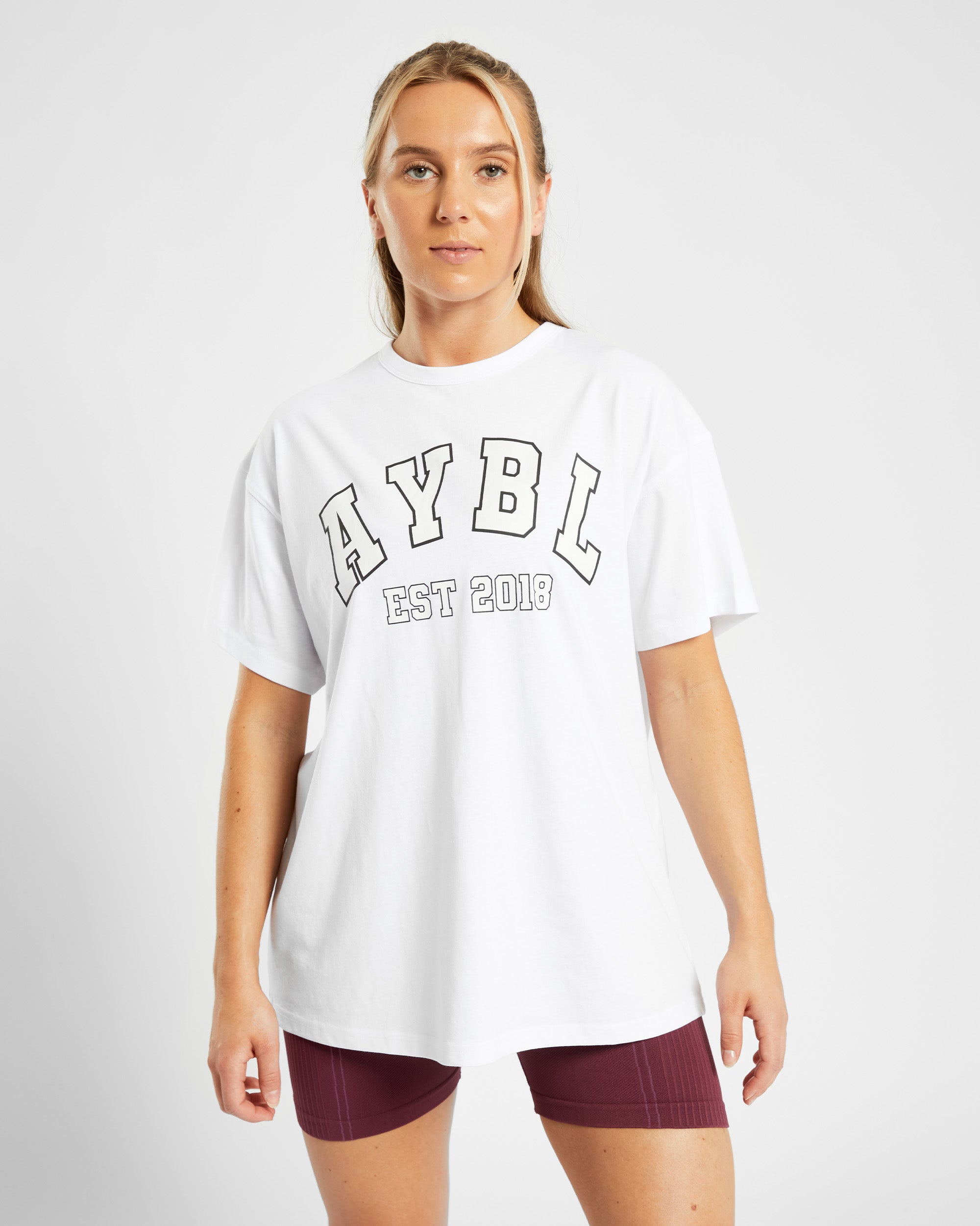 Varsity Oversized T Shirt - Wit