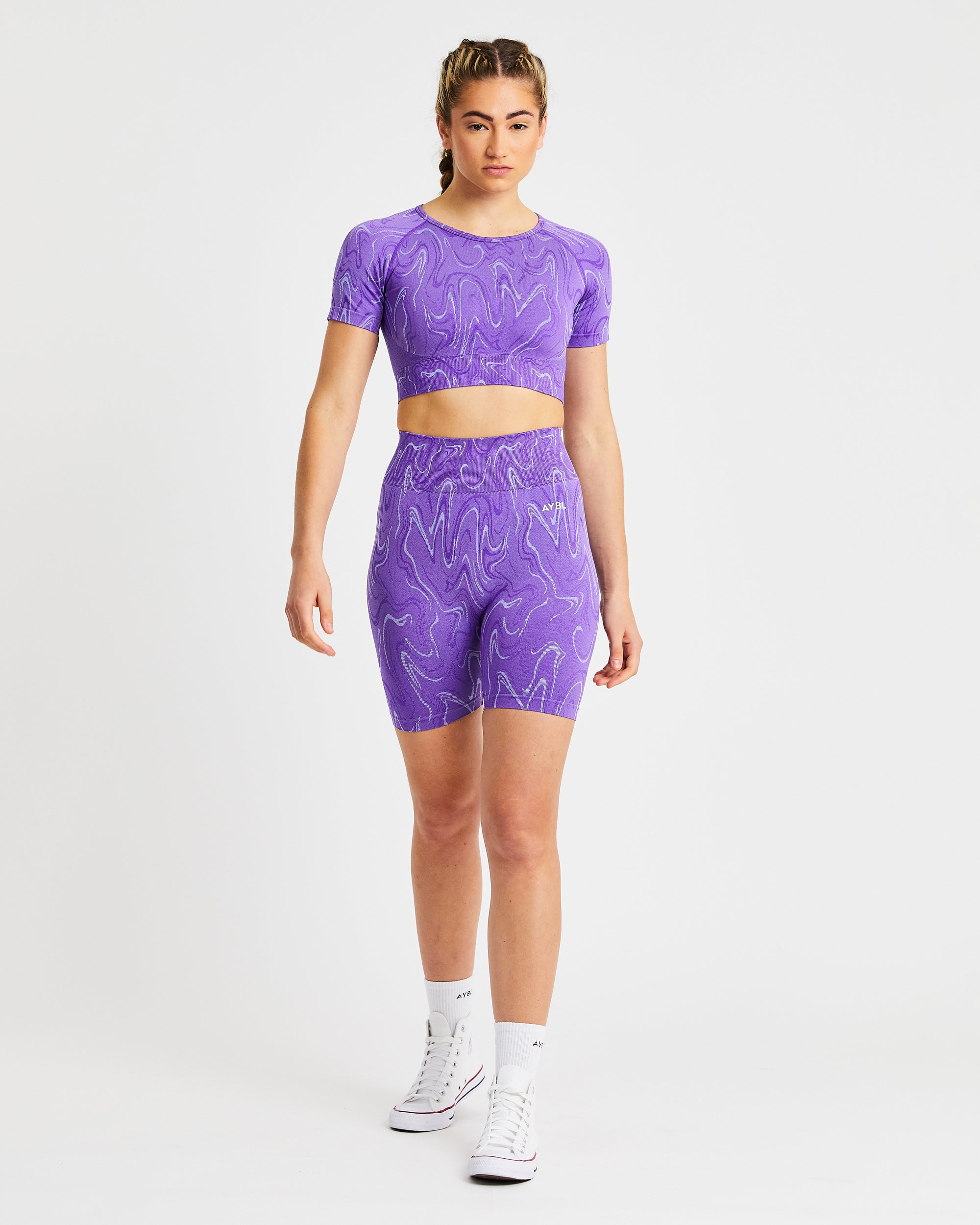 Velocity Seamless Crop Top - Paars