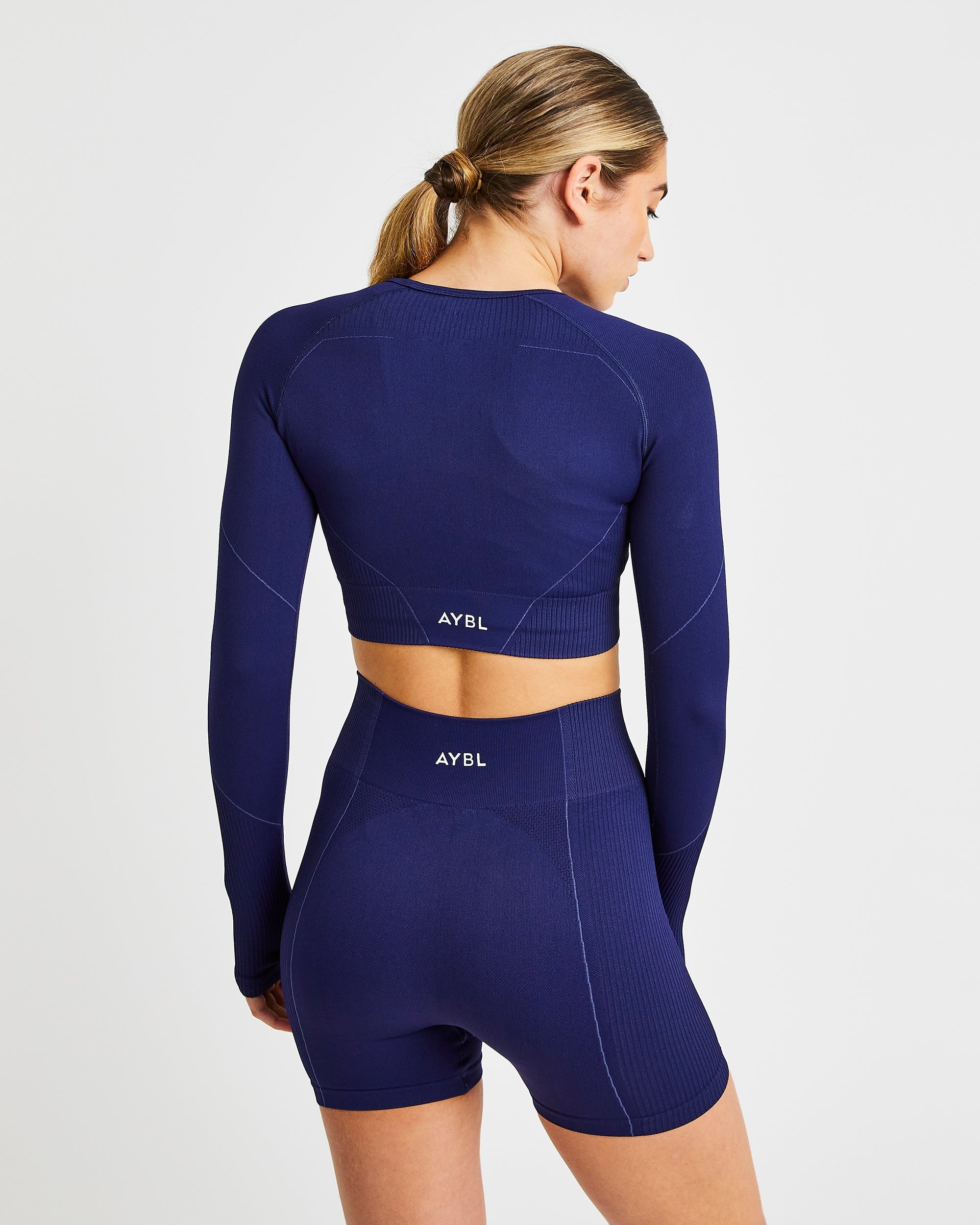 Reflex Seamless Long Sleeve Crop Top - Royal Blauw