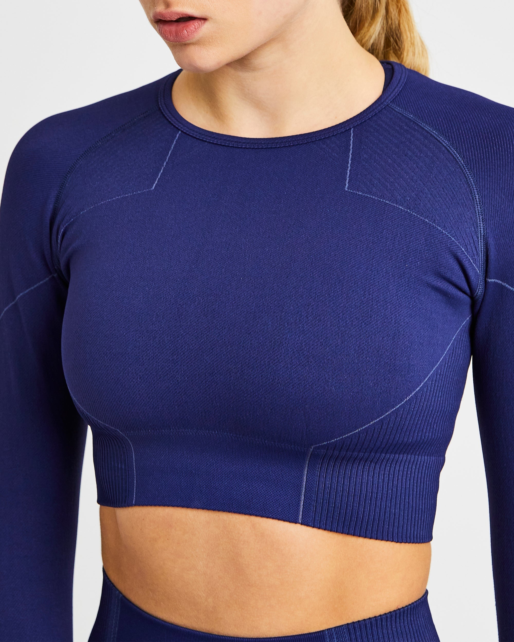 Reflex Seamless Long Sleeve Crop Top - Royal Blauw