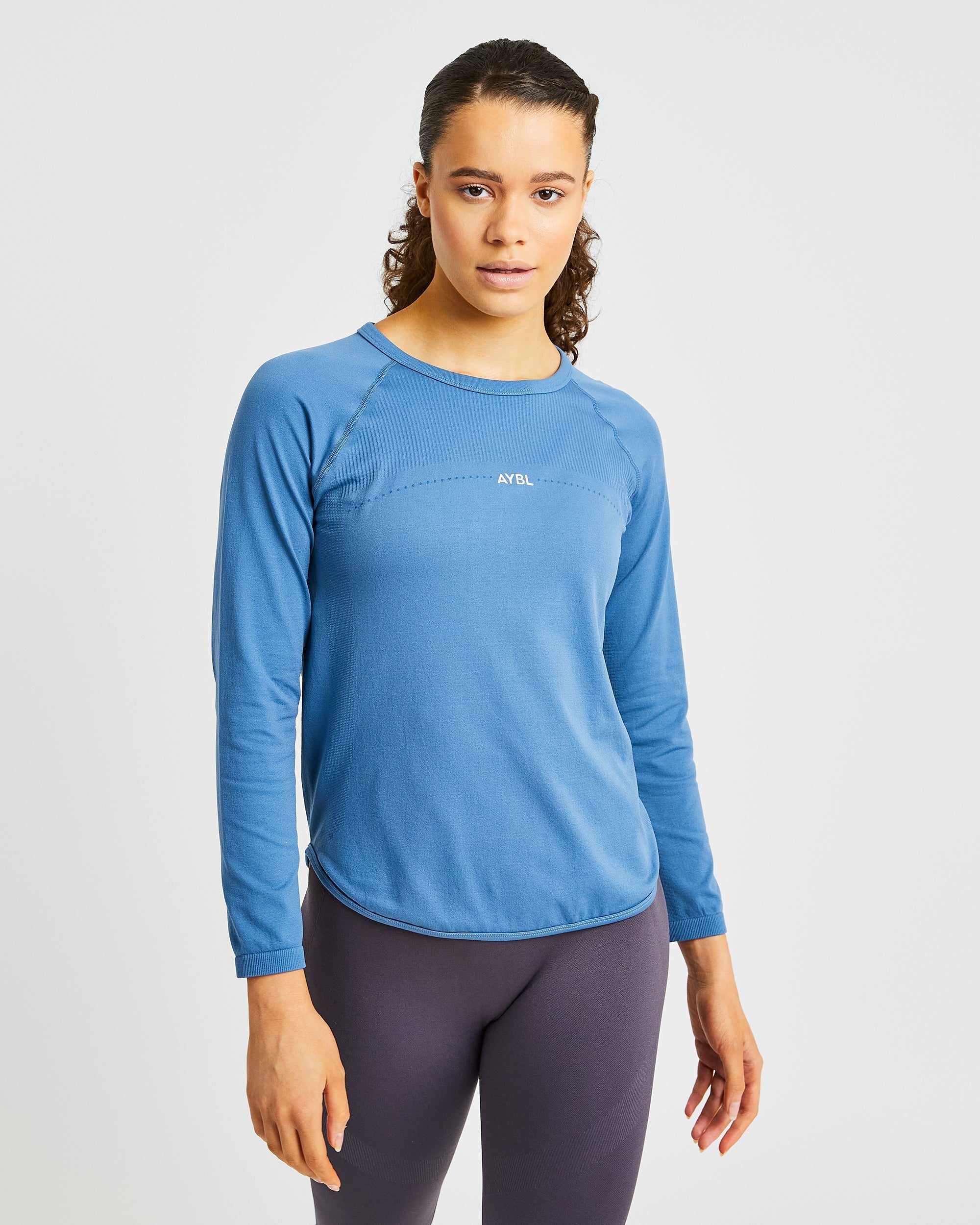 Reform Seamless Long Sleeve T Shirt - Petrol Blauw