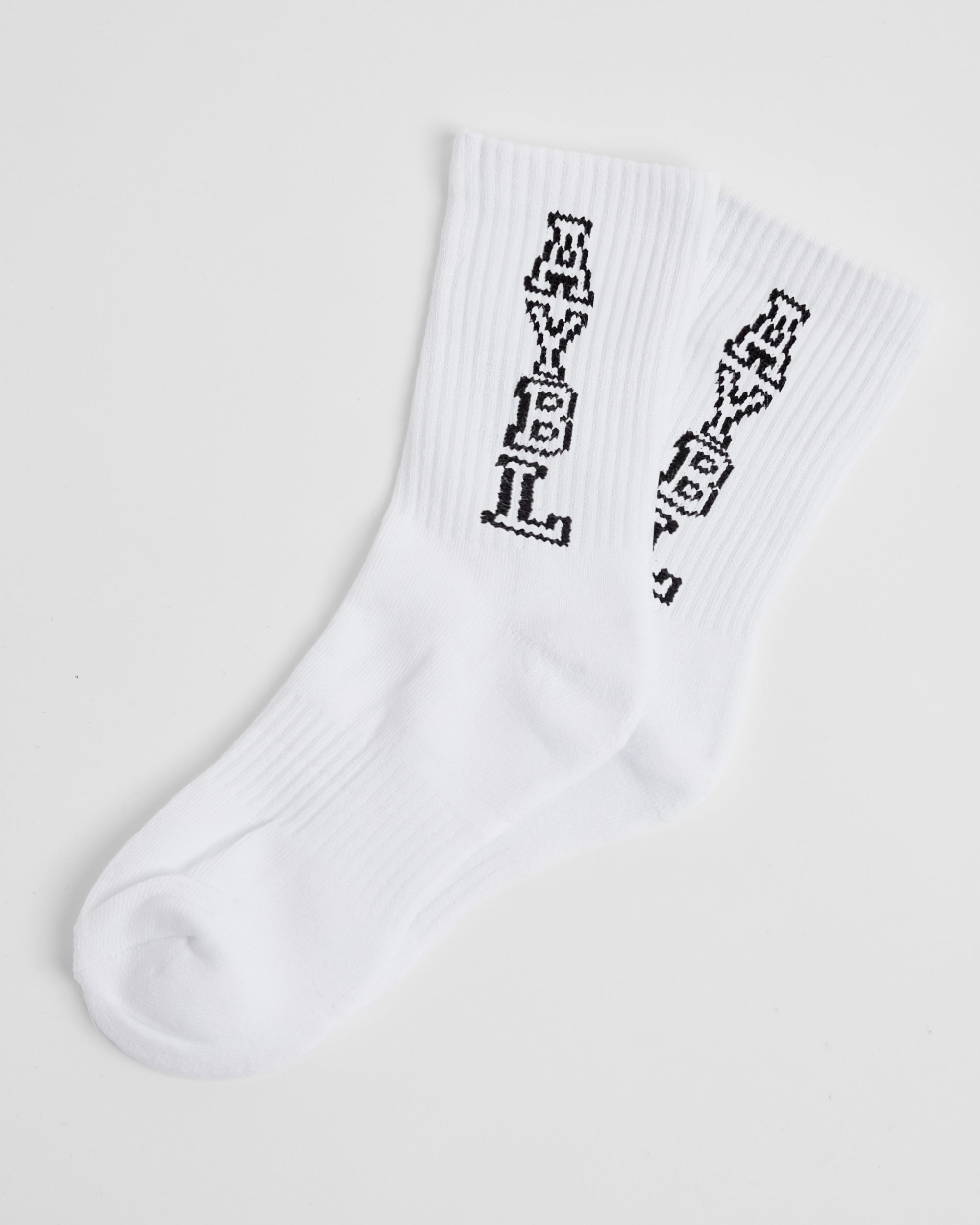 Varsity Vertical Crew Socks - Wit